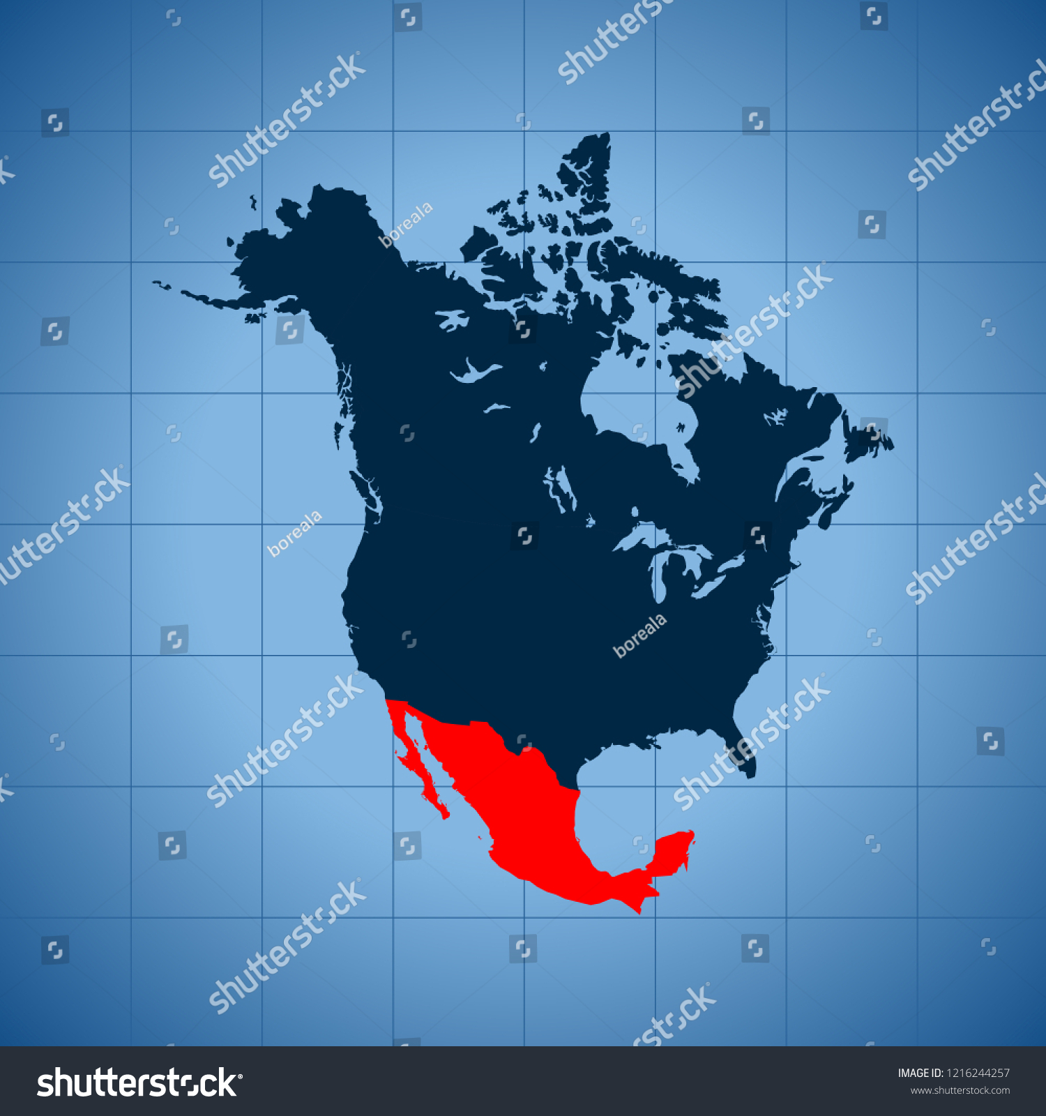 Map Of Mexico Royalty Free Stock Vector 1216244257