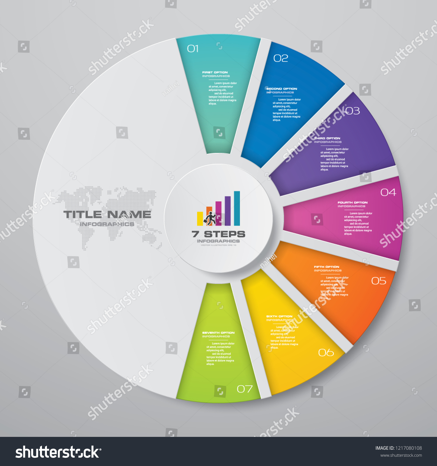 Modern 10 Steps Cycle Chart Infographics Stock Vector 3201