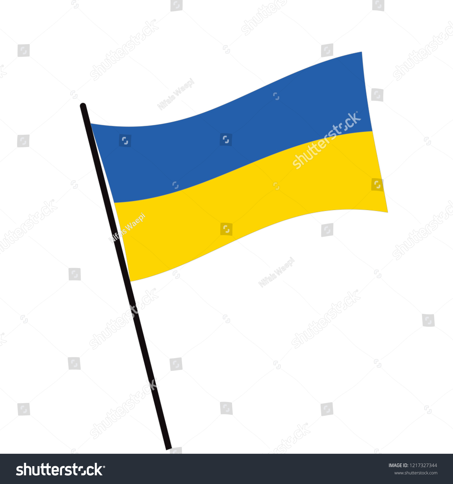 Flag Of Ukraine , Ukraine Flag Waving Isolated - Royalty Free Stock 