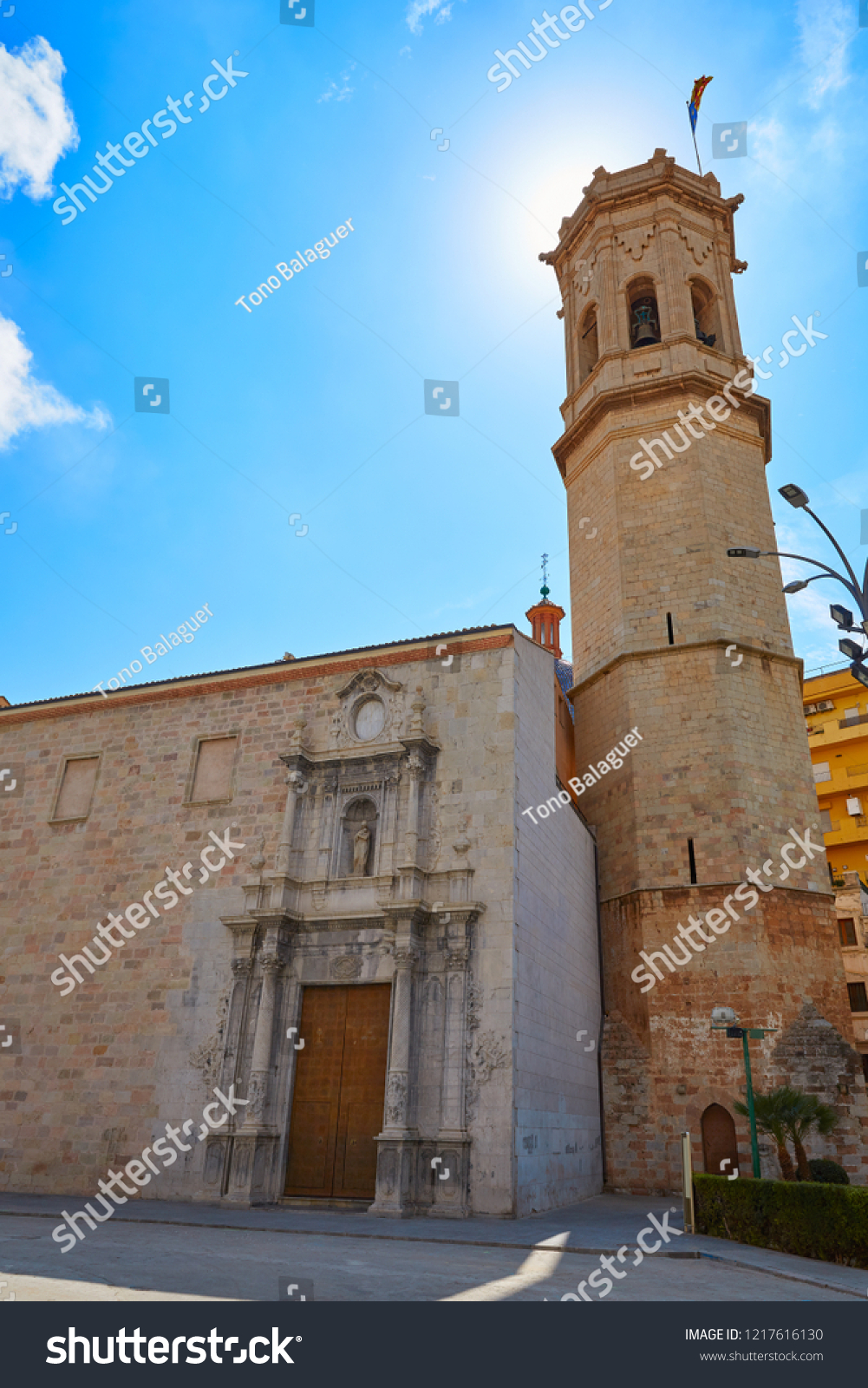 El Salavador church and Templat belfry in Burriana of Castellon also Borriana #1217616130