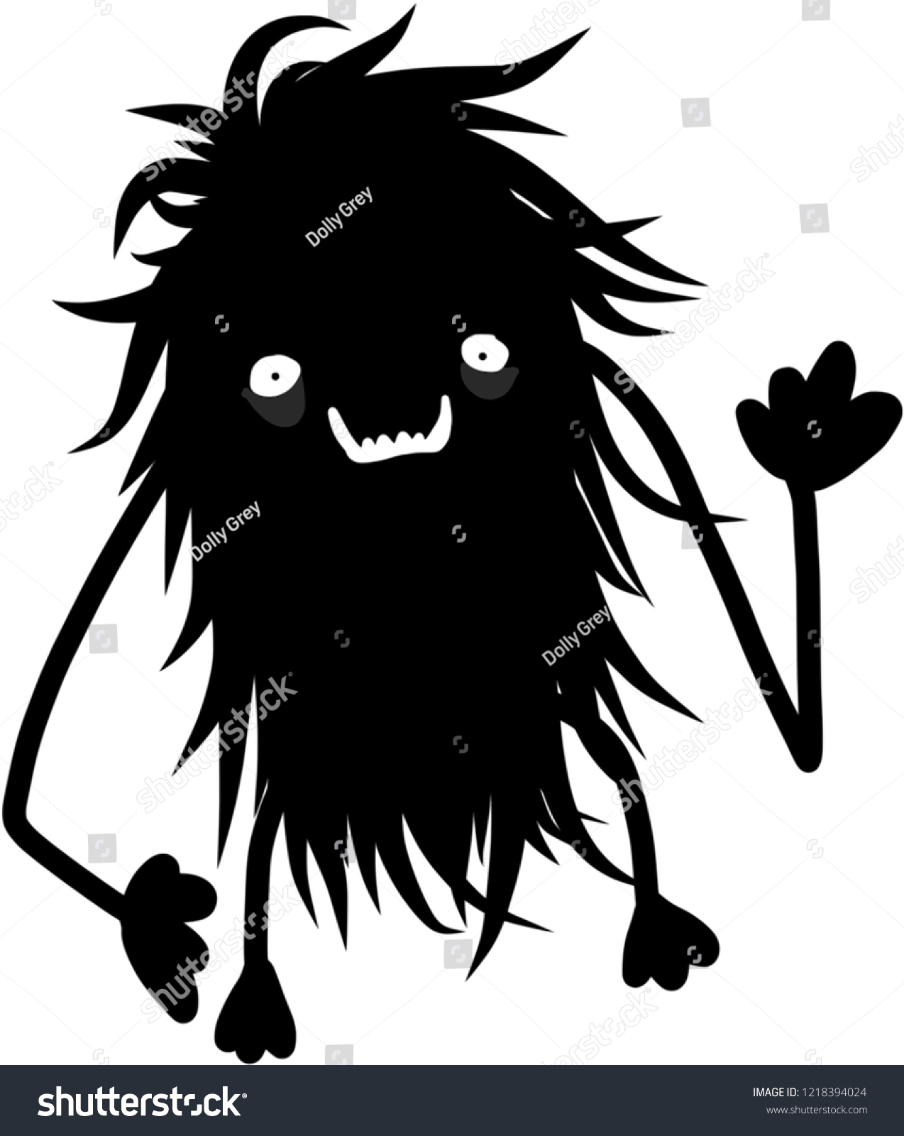 Cute Hairy Monster Royalty Free Stock Vector 1218394024