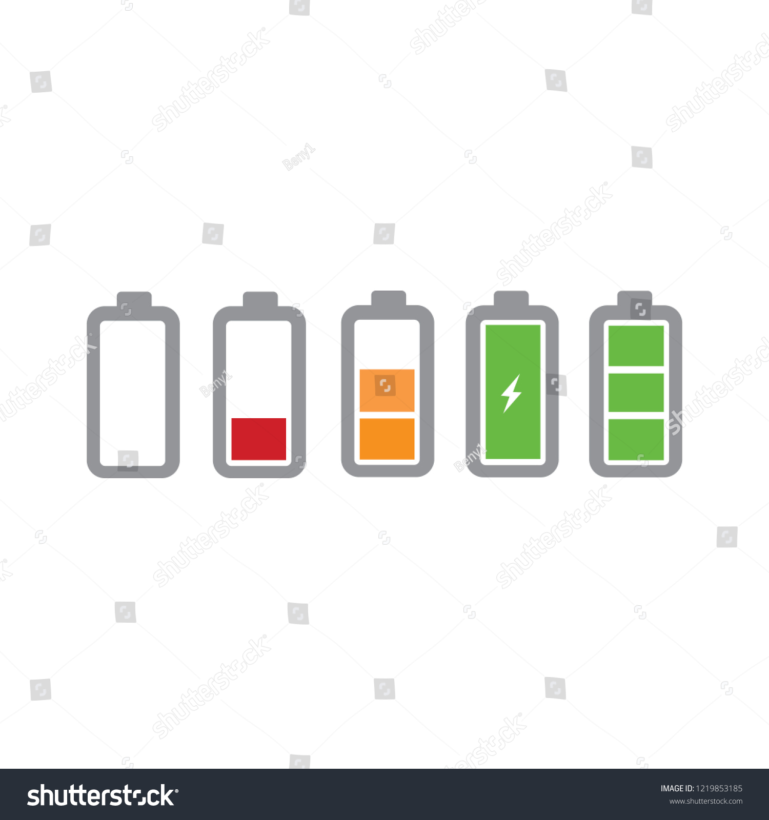 Battery Charge Indicator Symbol Royalty Free Stock Vector 1219853185