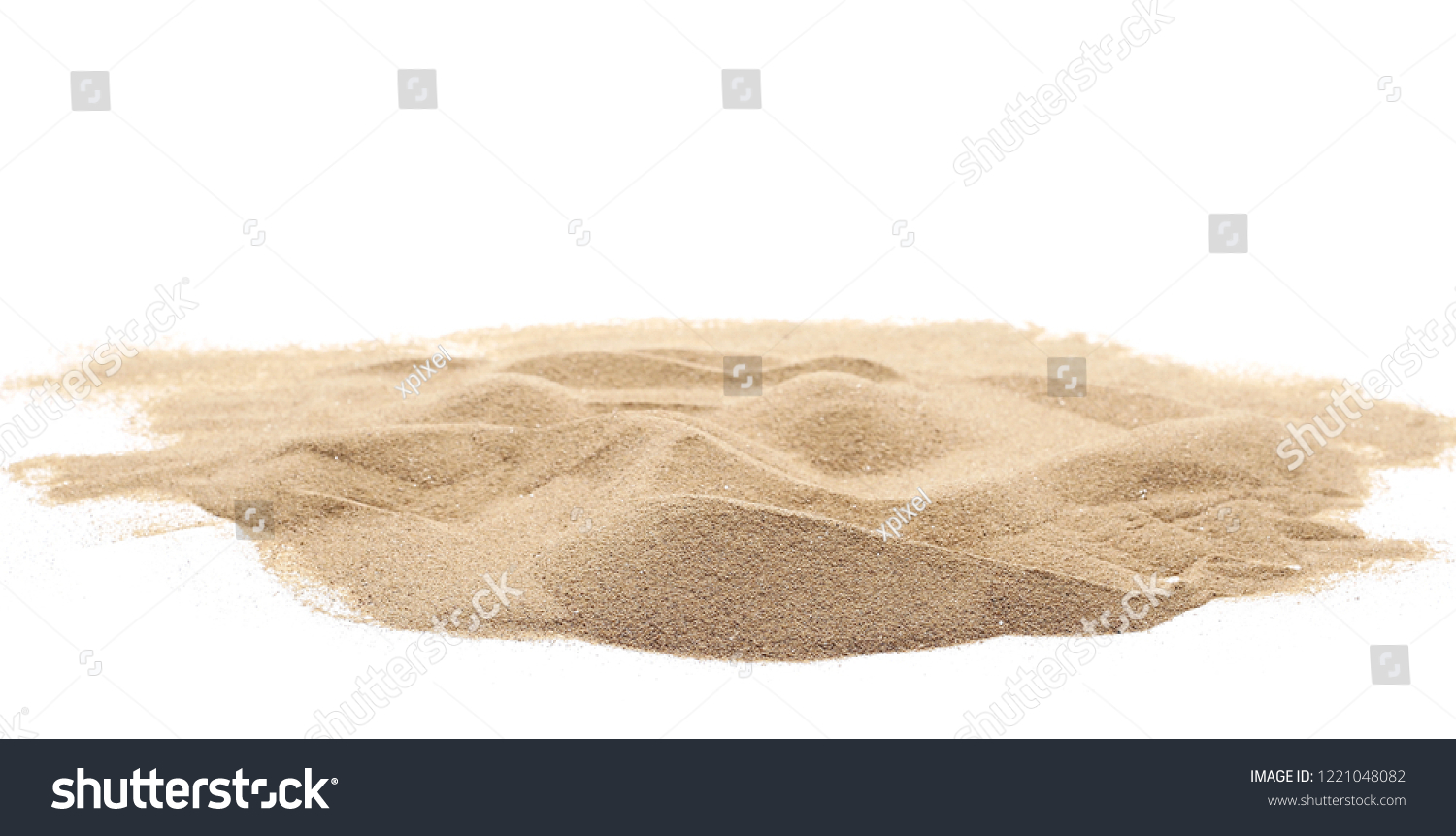 Desert sand pile, dune isolated on white background and texture, with clipping path #1221048082