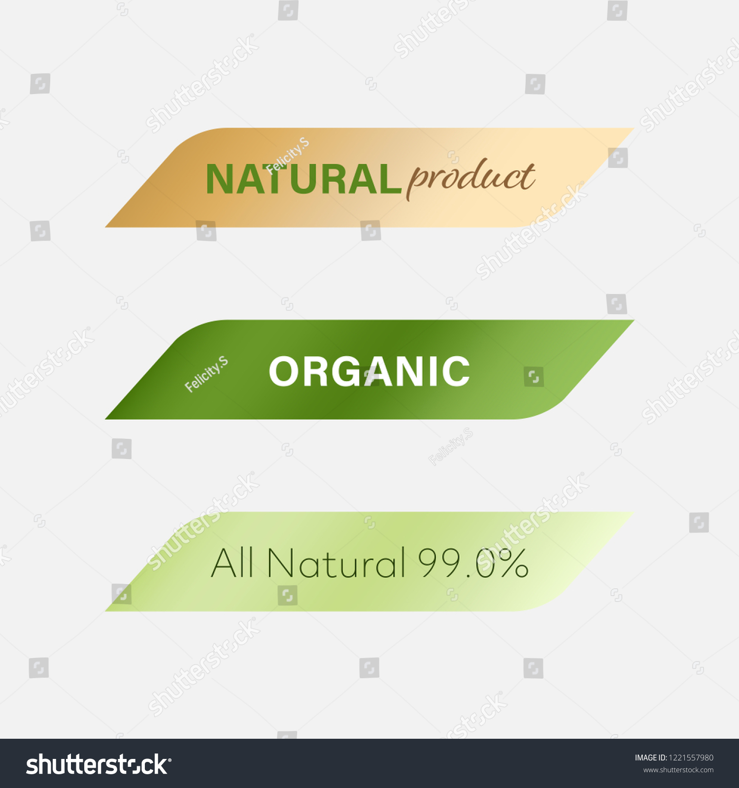 natural label and organic label green. modern banner and badges design. #1221557980