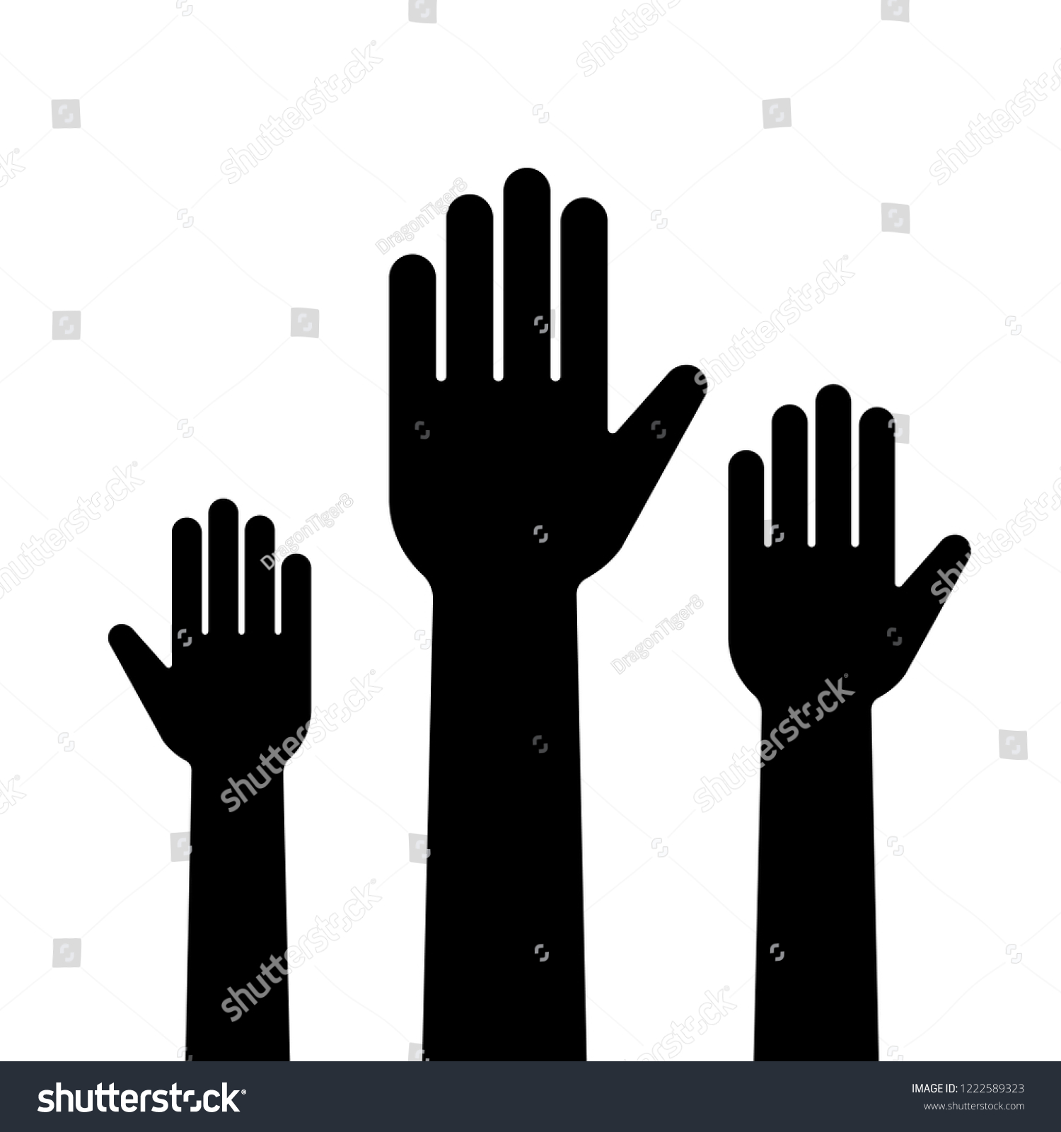 Illustration of people raising hand - Royalty Free Stock Vector ...