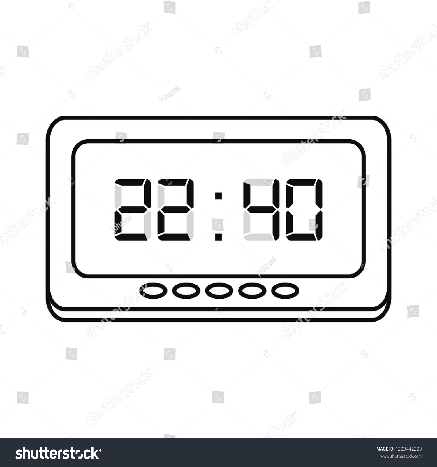 digital clock time on white background - Royalty Free Stock Vector ...