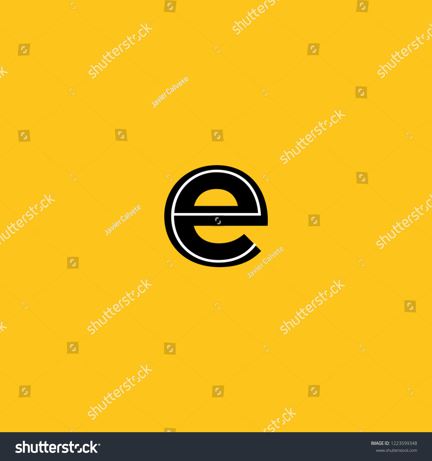 lower case letter e icon with skeleton structure - Royalty Free Stock ...