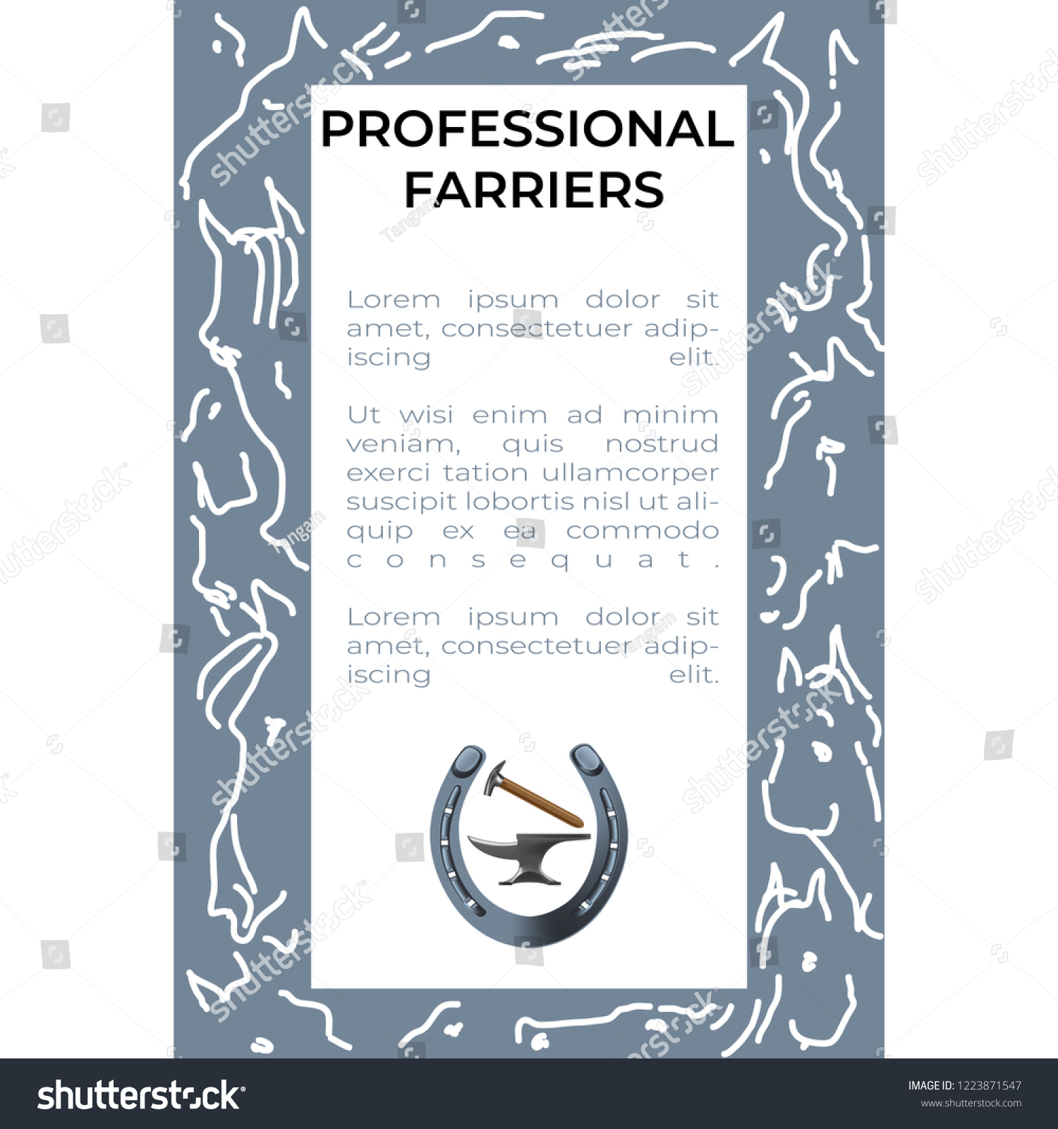 Professional Farriers leaflet template with a - Royalty Free Stock ...