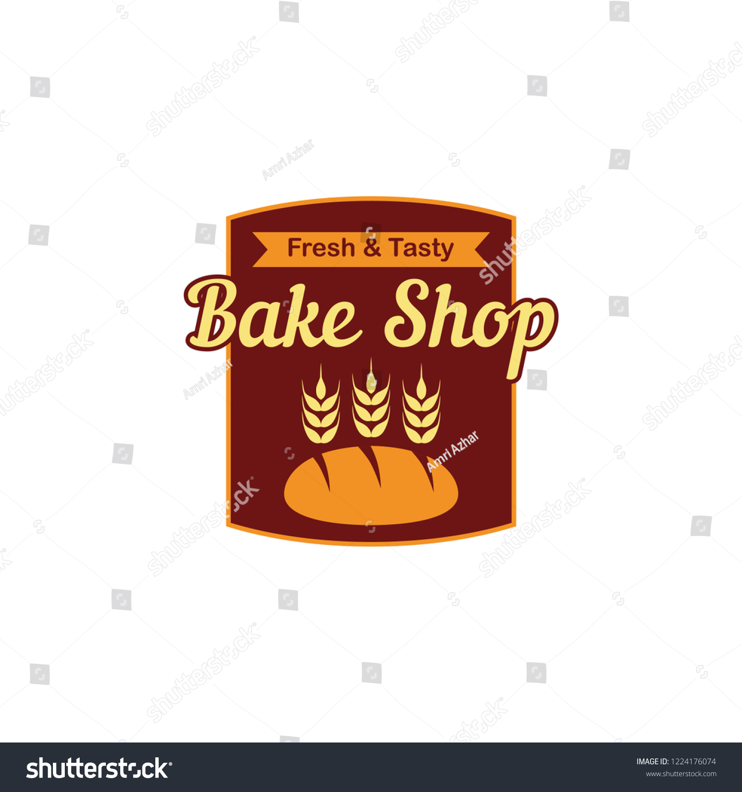 Bake Shop or Bakery Logo Vector with Badge - Royalty Free Stock Vector ...