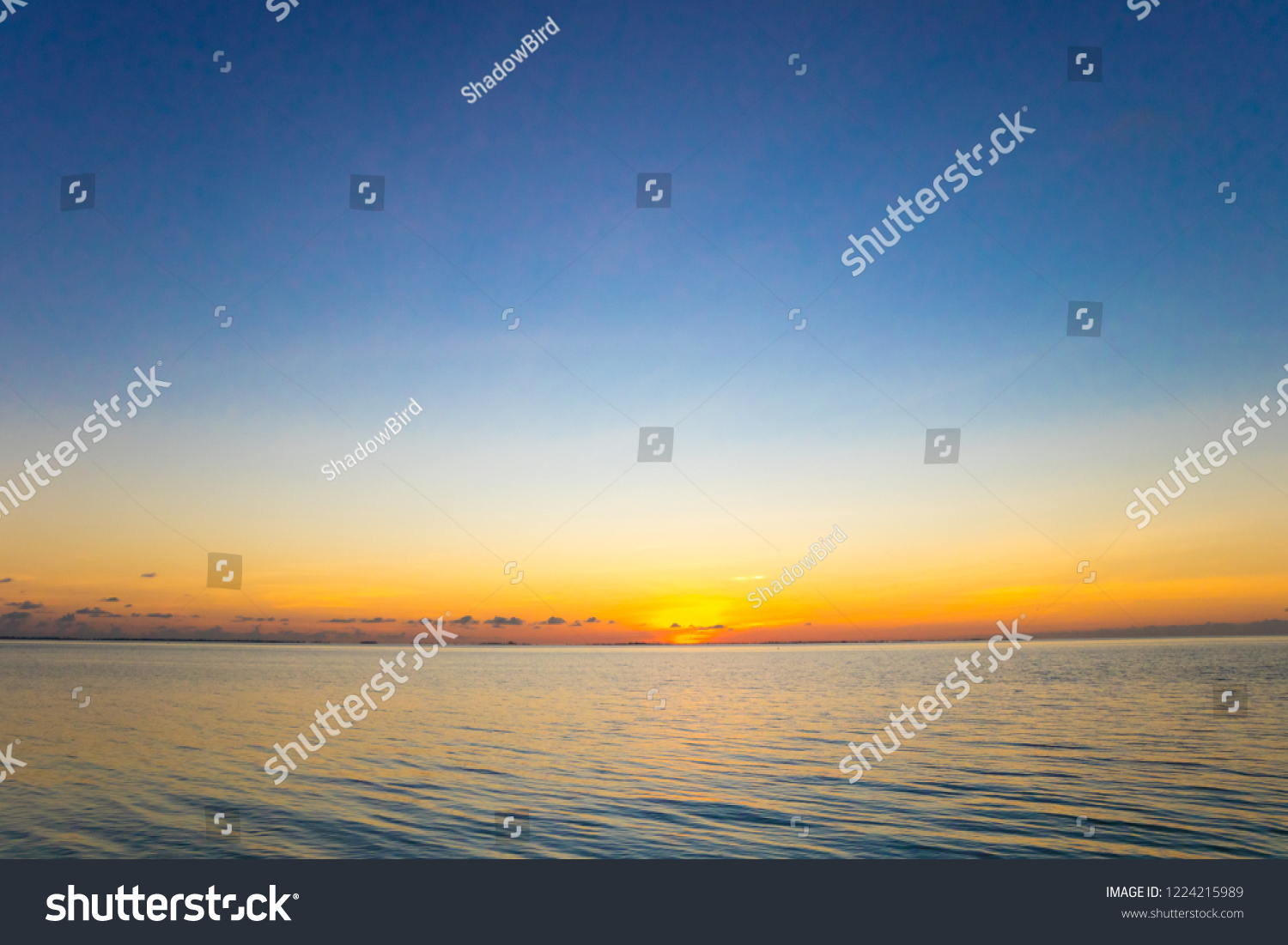 Beautiful sunrise over the tropical beach #1224215989