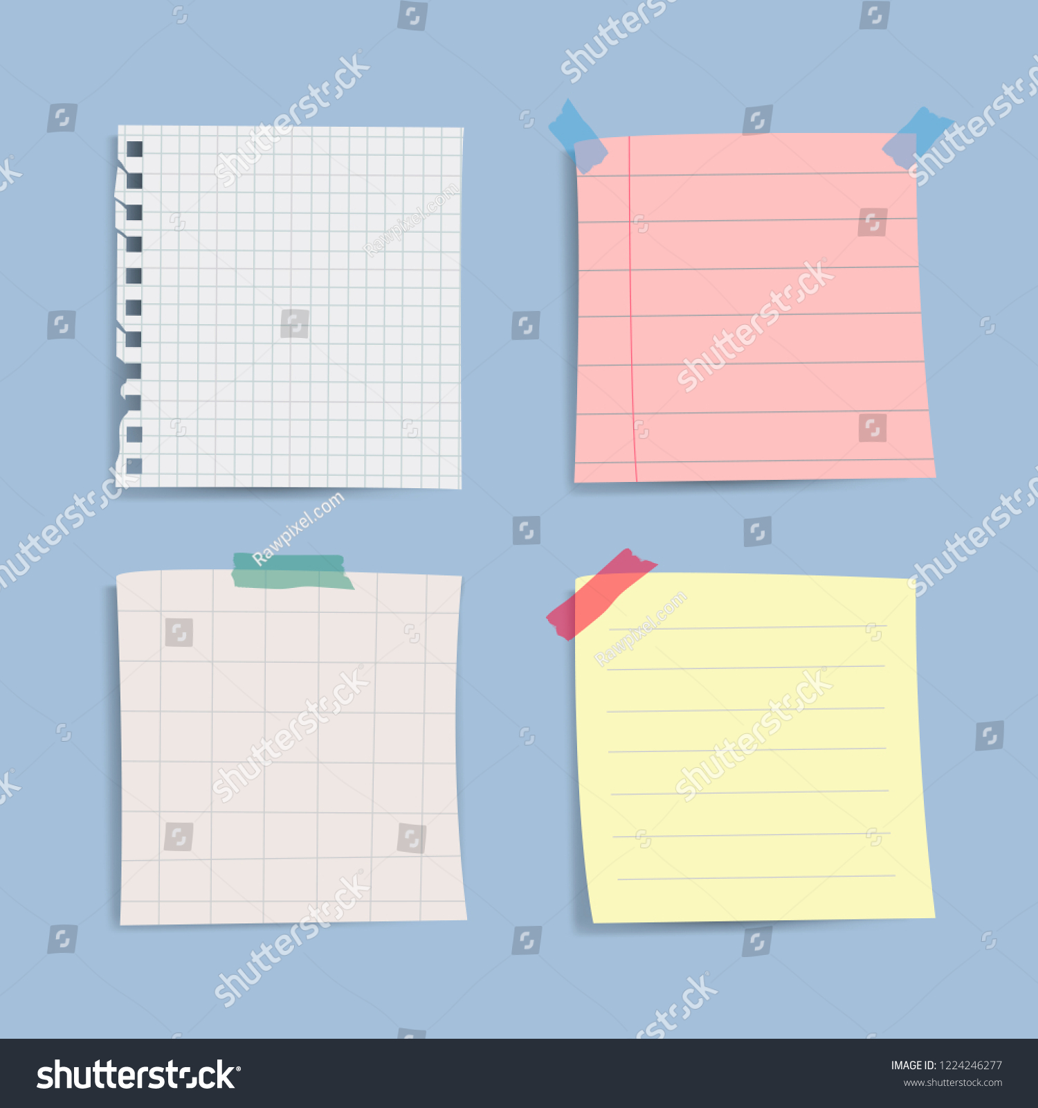 Blank reminder paper notes vector set - Royalty Free Stock Vector ...