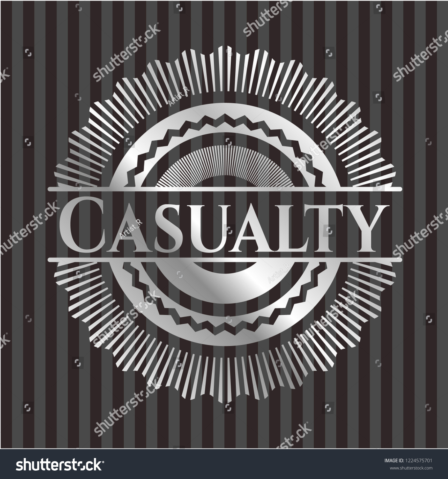 Casualty Silvery Emblem Or Badge Royalty Free Stock Vector 1224575701