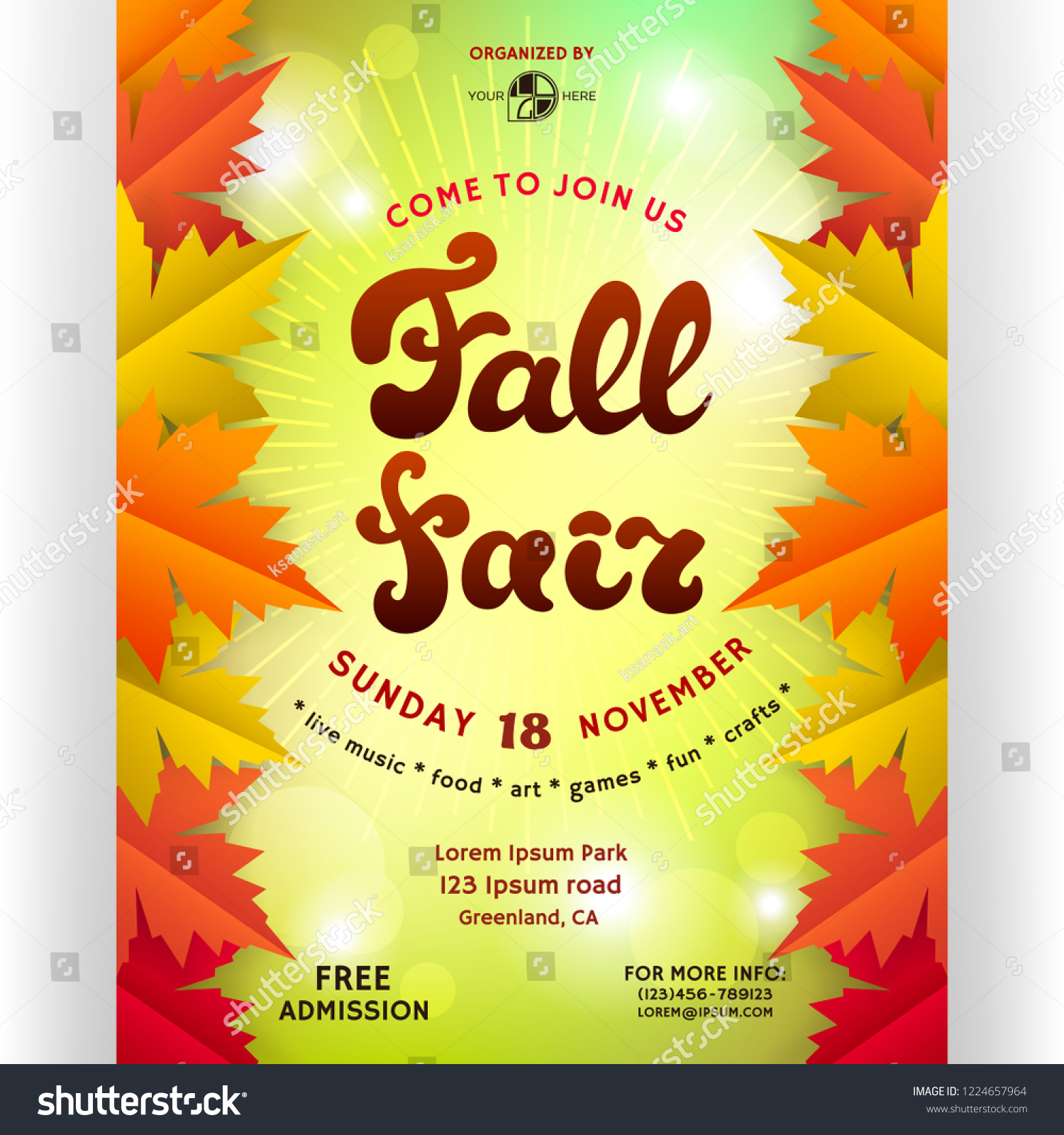 Fall fair poster design. Template for invitation - Royalty Free Stock ...