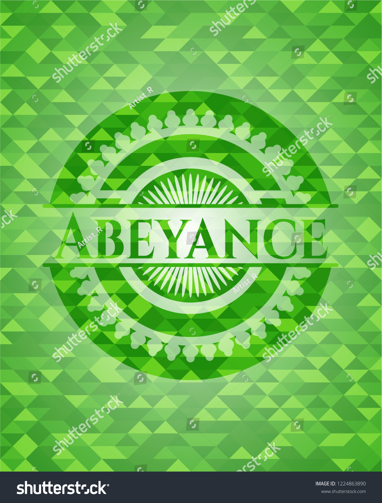 Abeyance Realistic Green Mosaic Emblem Royalty Free Stock Vector 1224863890 