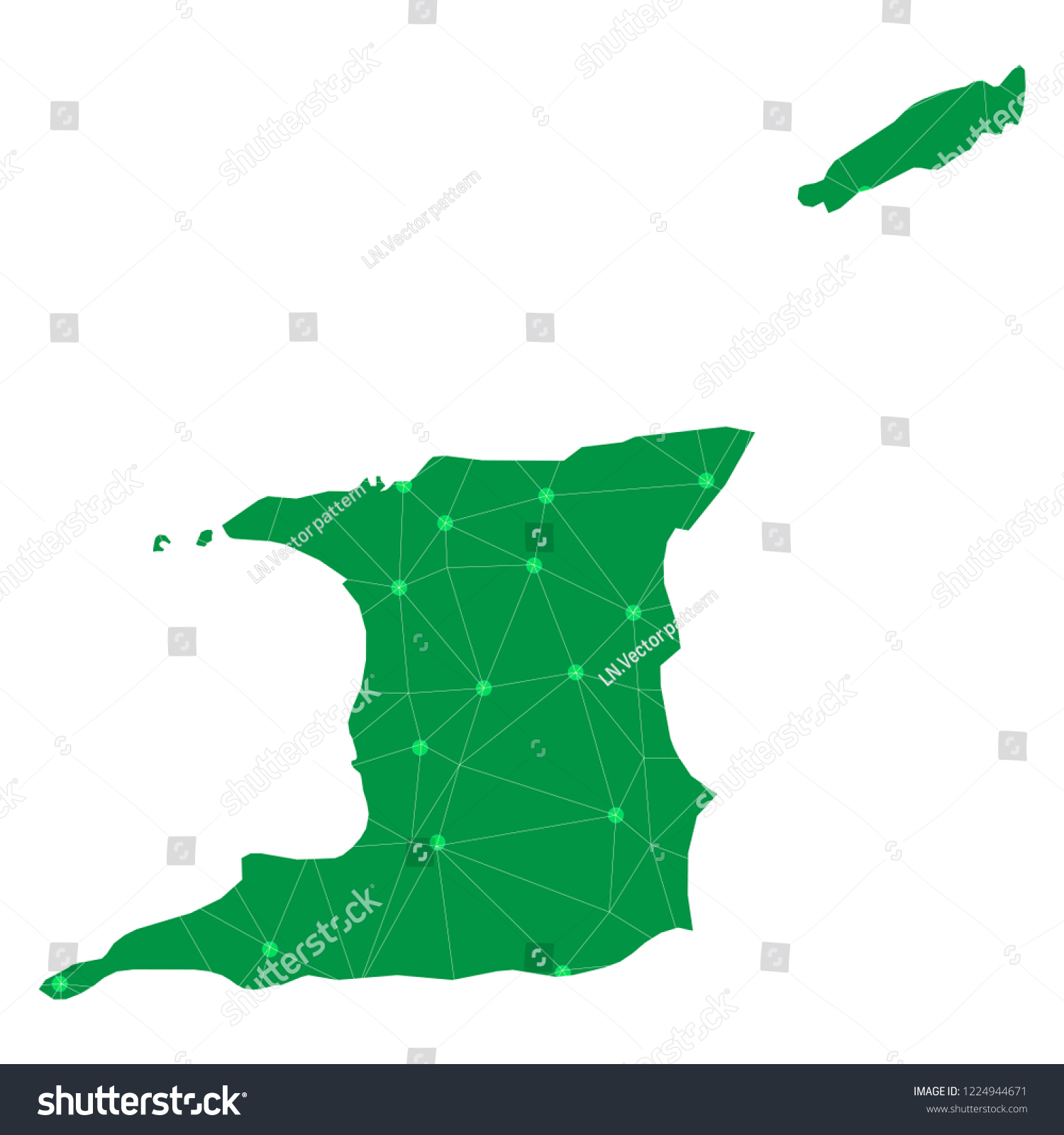 Map Of Trinidad And Tobago From Polygonal Wire Royalty Free Stock