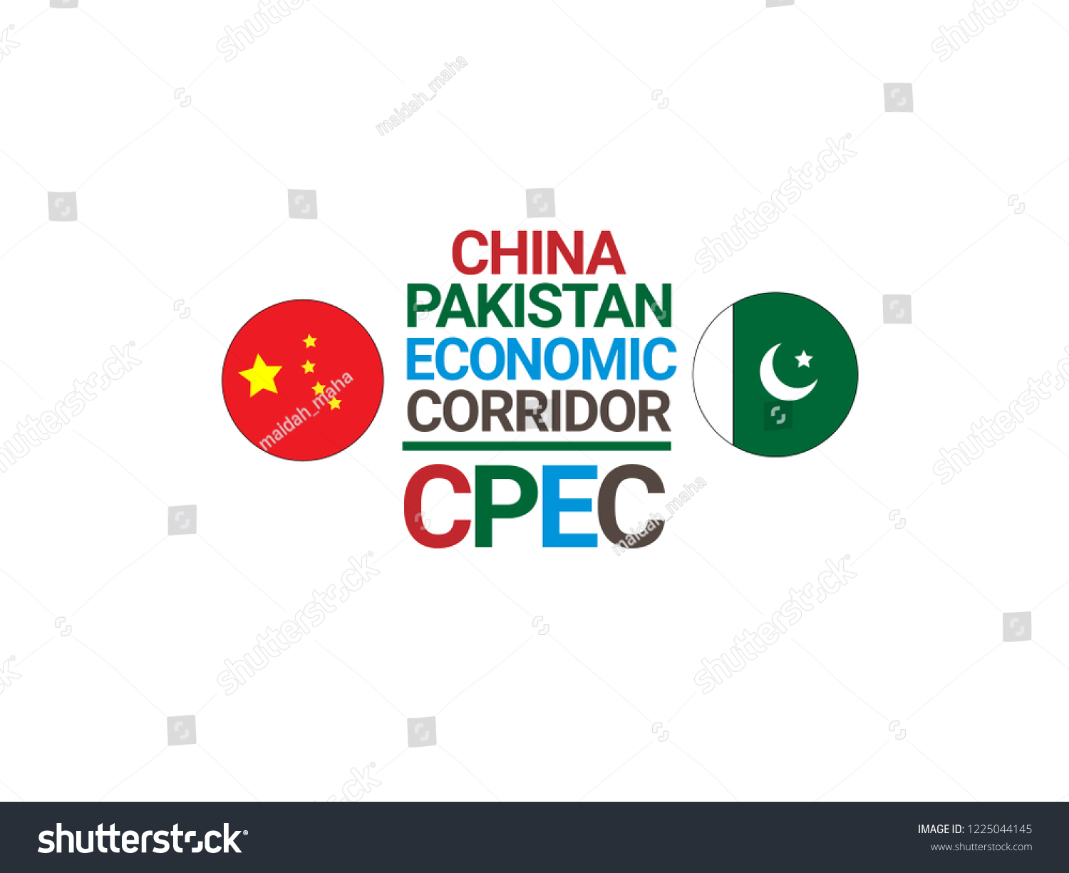 China Pakistan Economic Corridor Illustration - Royalty Free Stock ...