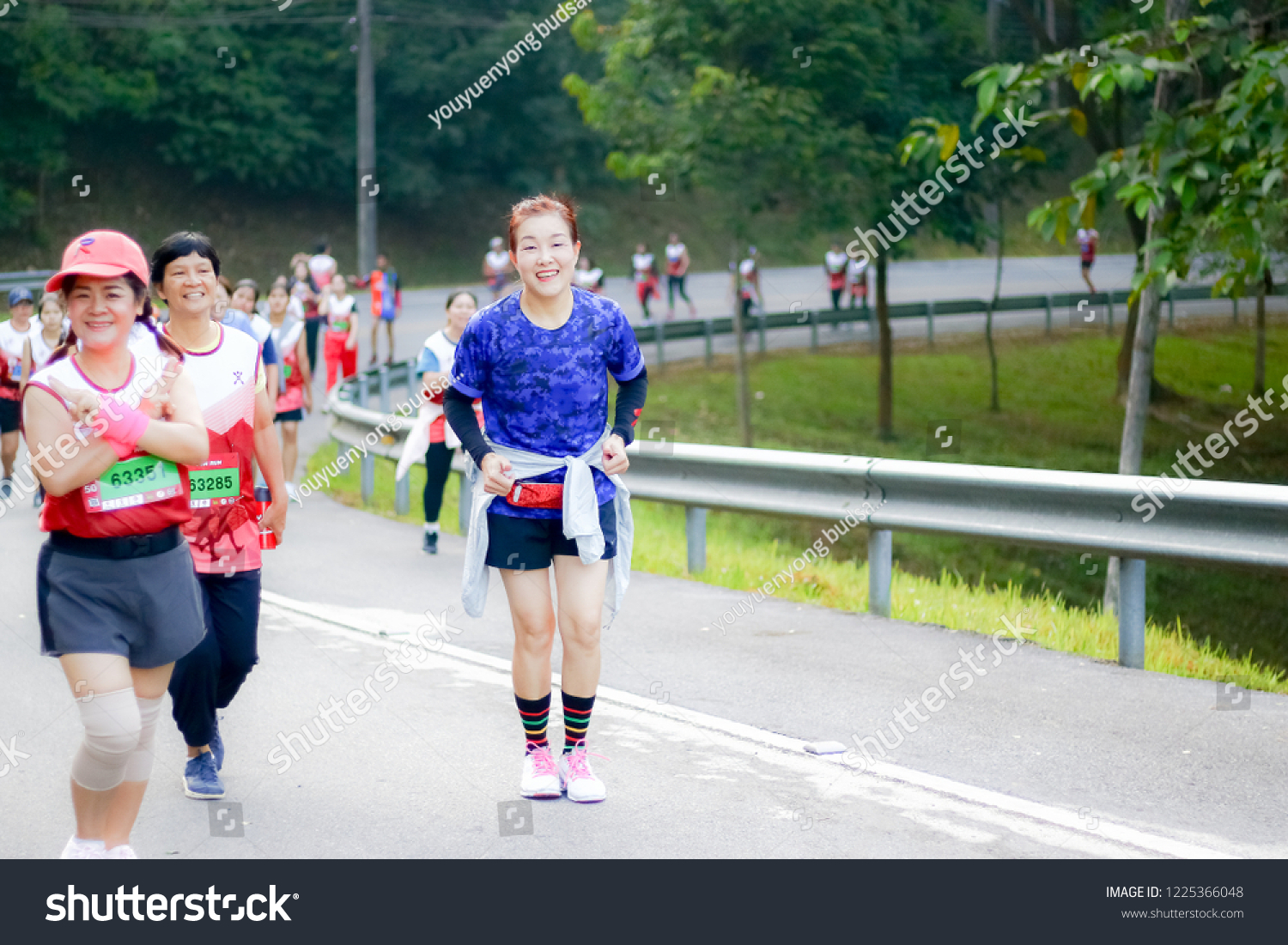 Chiang Rai THAILAND-９:29:2018: MFU RUN 2018 in Mae Fah Luang University Chiang Rai Thailand.People. Running at city streets. #1225366048