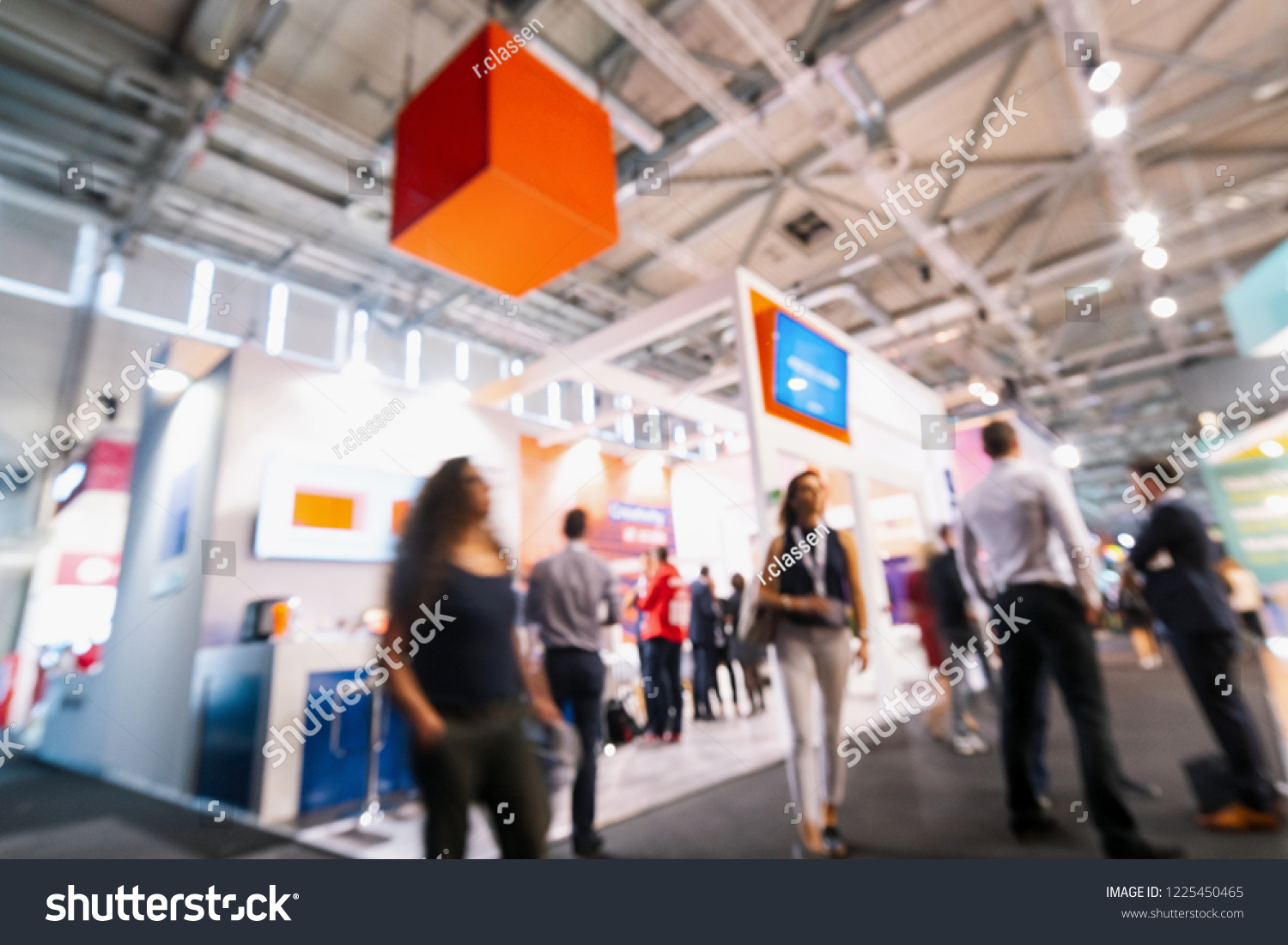 Intentionally blurred trade fair background  #1225450465