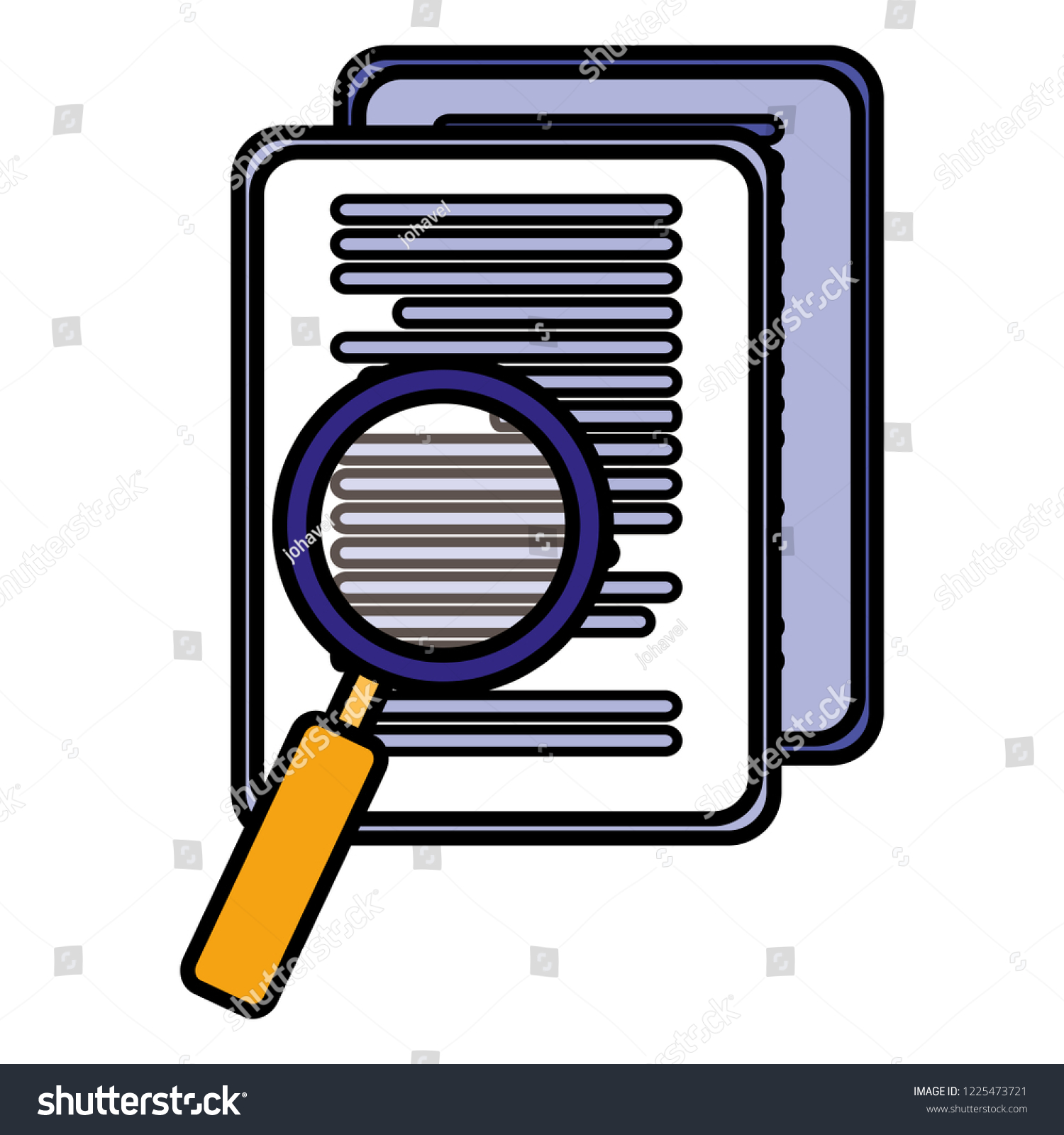 paper document with magnifying glass #1225473721