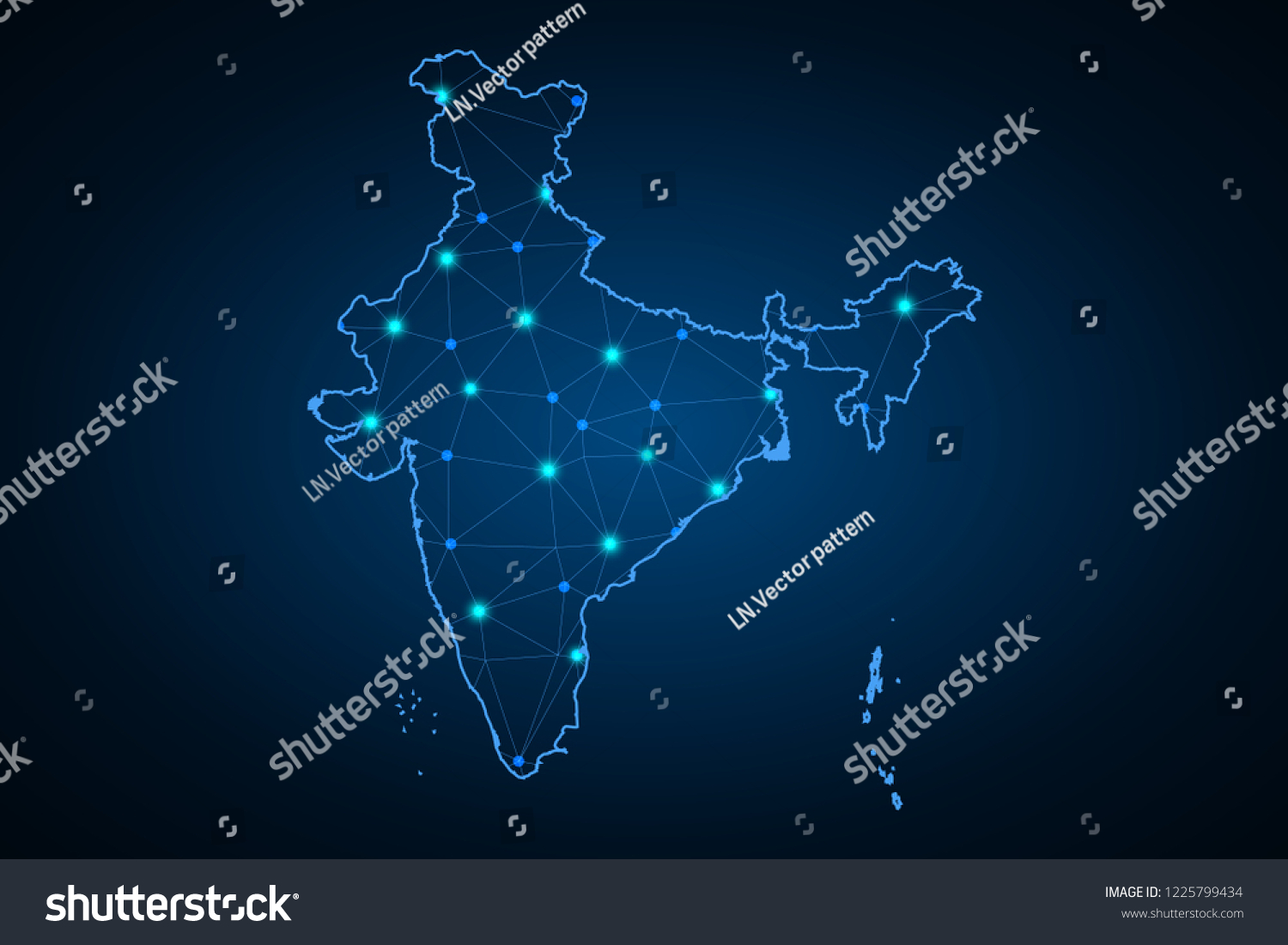 Map Of India. Wire Frame 3D Mesh Polygonal - Royalty Free Stock Vector ...