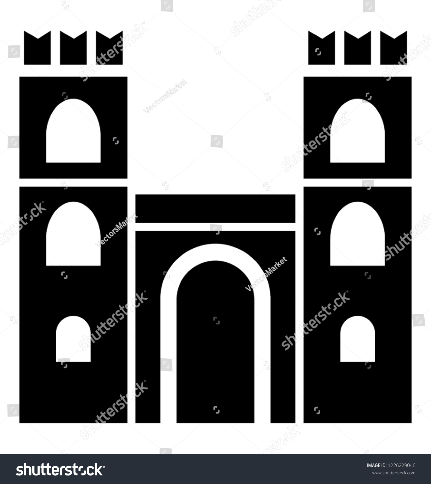 An ancient architecture roman castle - Royalty Free Stock Vector ...