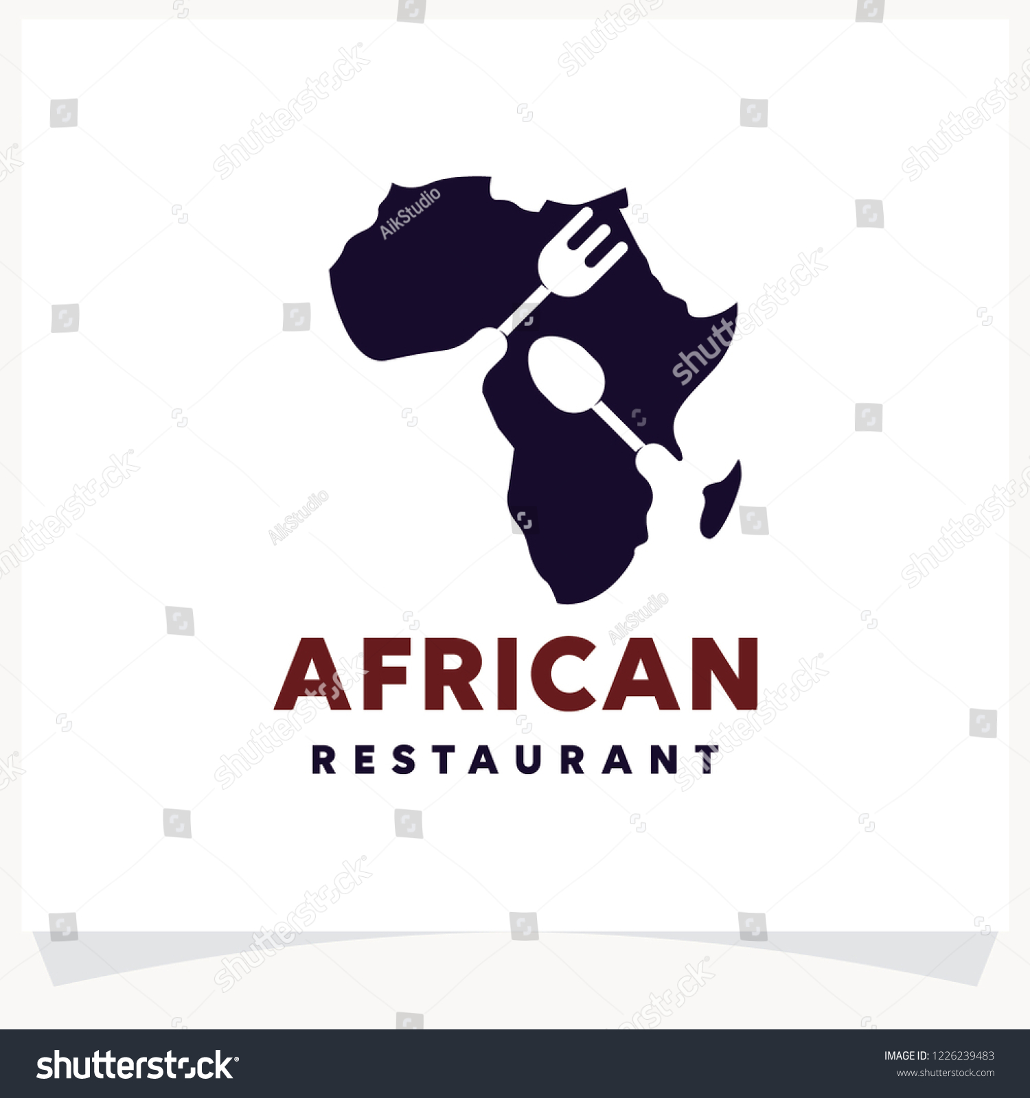 African Restaurant Logo Design Template Royalty Free Stock Vector