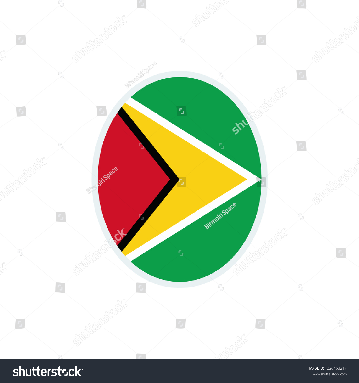 Guyana flag. Guyana round flag. - Royalty Free Stock Vector 1226463217 ...