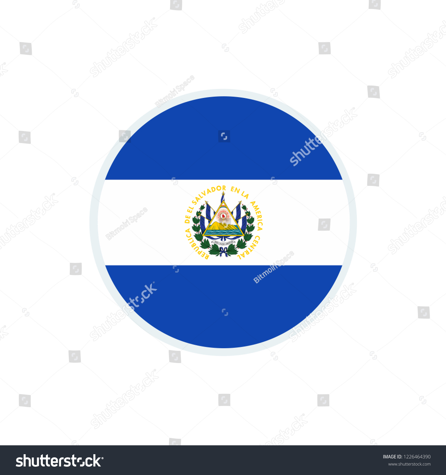 El Salvador flag. El Salvador circle flag. - Royalty Free Stock Vector ...