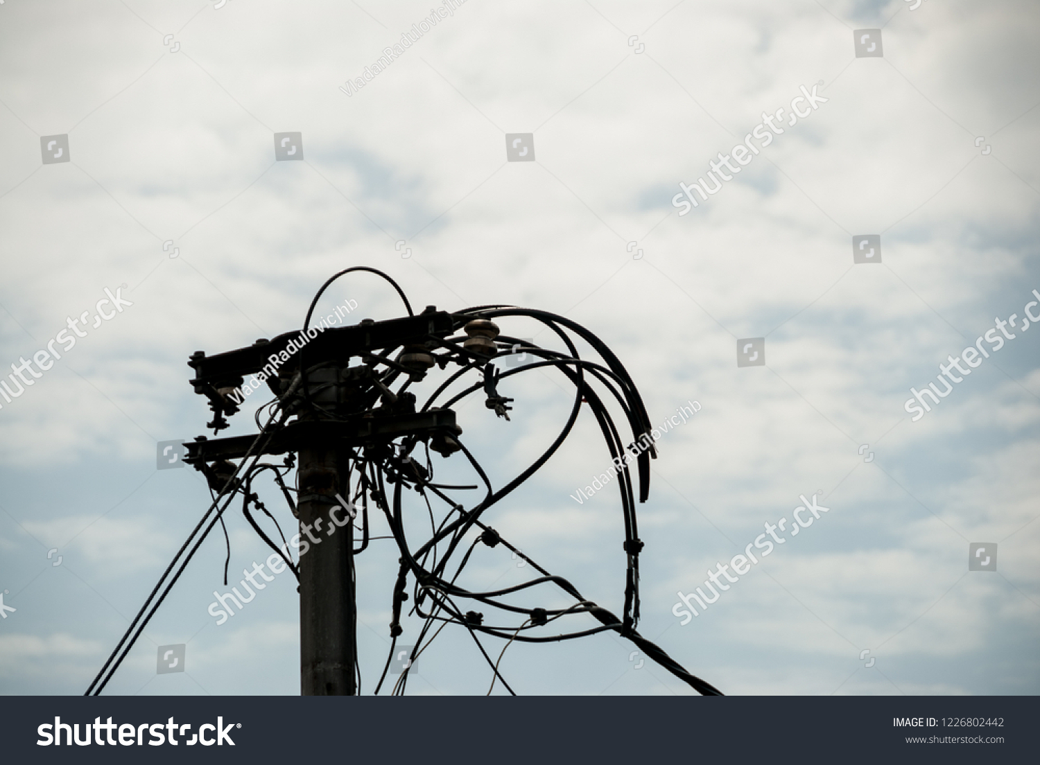 Broken powerline wires #1226802442