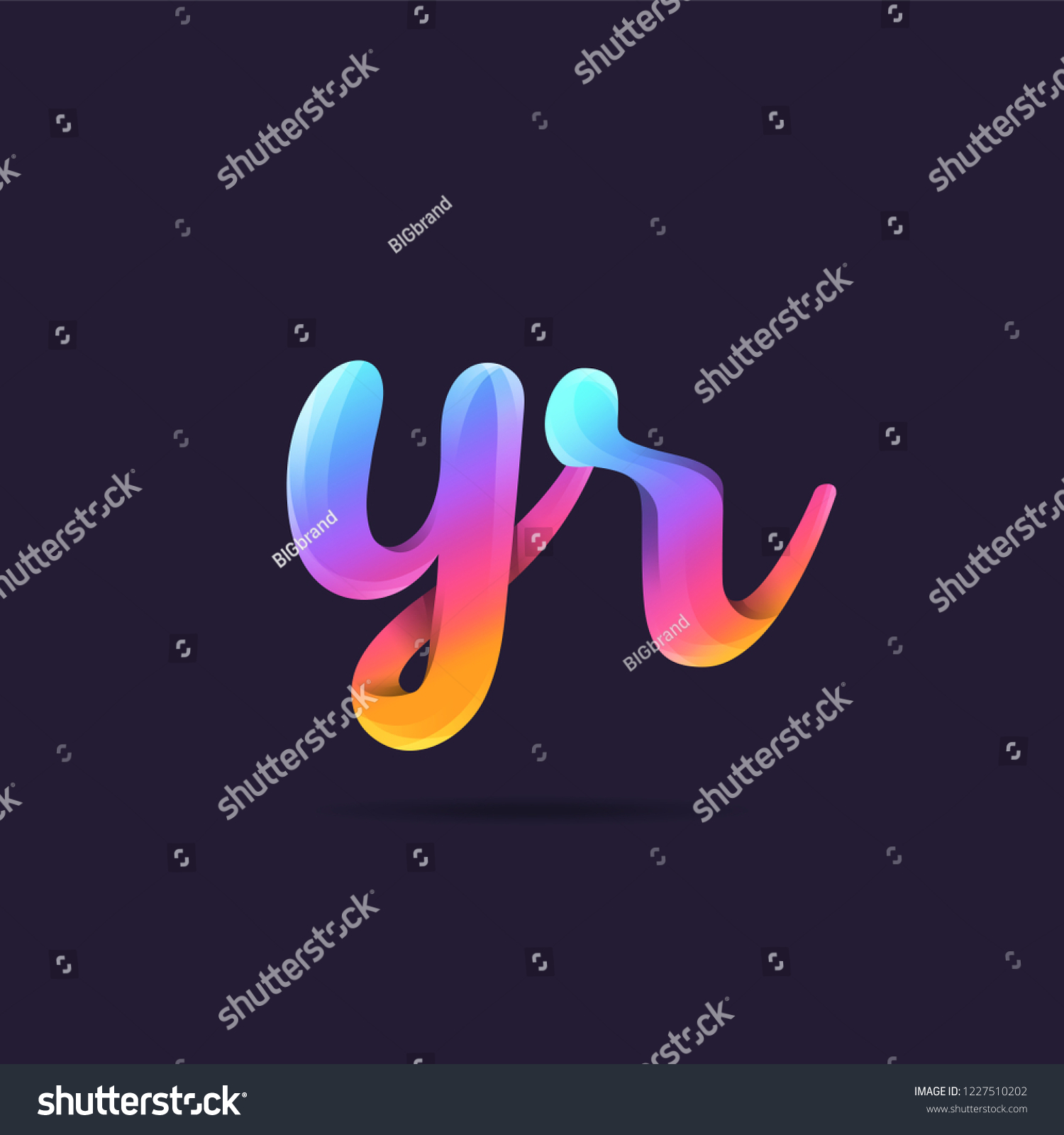 Letters Y R, Y & R 3d Logo, Multi Colour - Royalty Free Stock Vector 