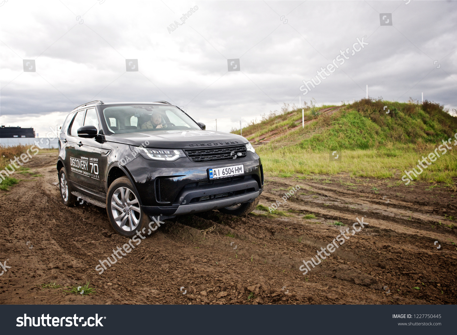 Kiev, Ukraine, 10.25.2018,Land Rover Defender test drive in the auto center. #1227750445