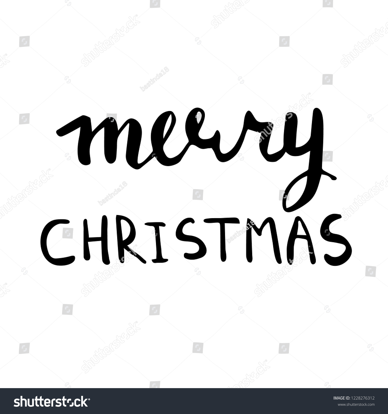 Hand drawn Merry Christmas - Royalty Free Stock Vector 1228276312 ...