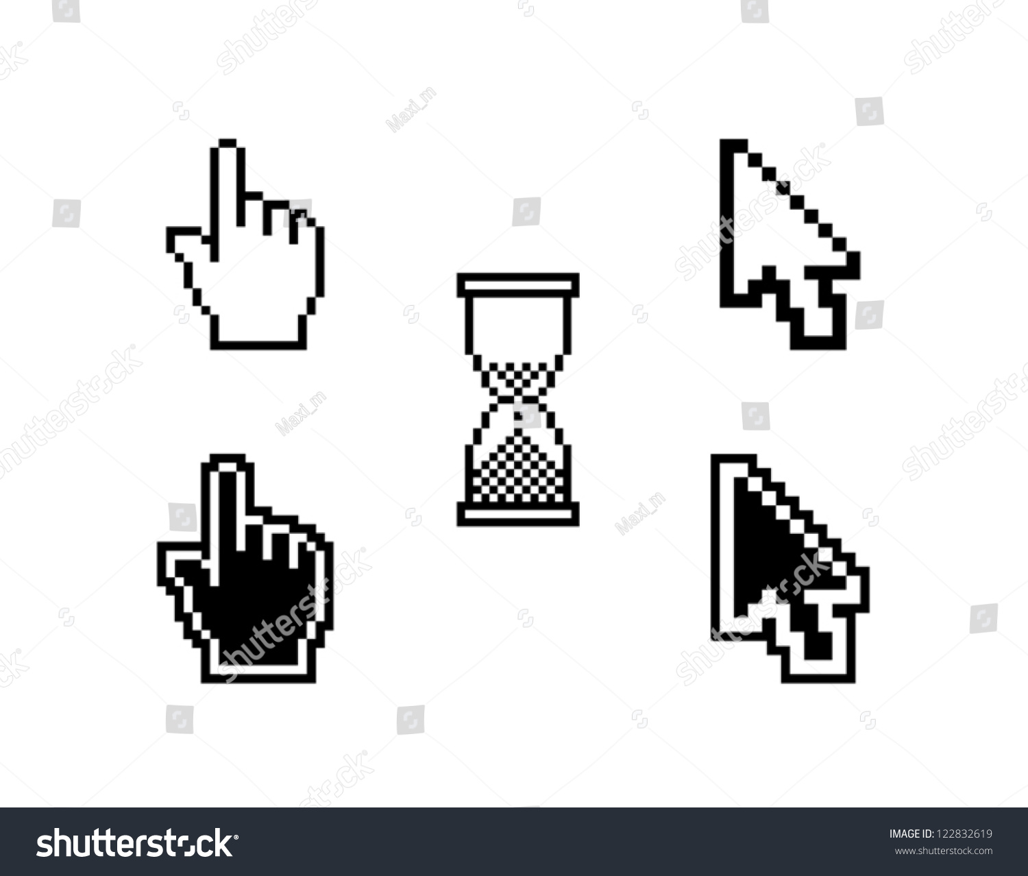 set of different cursors - Royalty Free Stock Vector 122832619 - Avopix.com