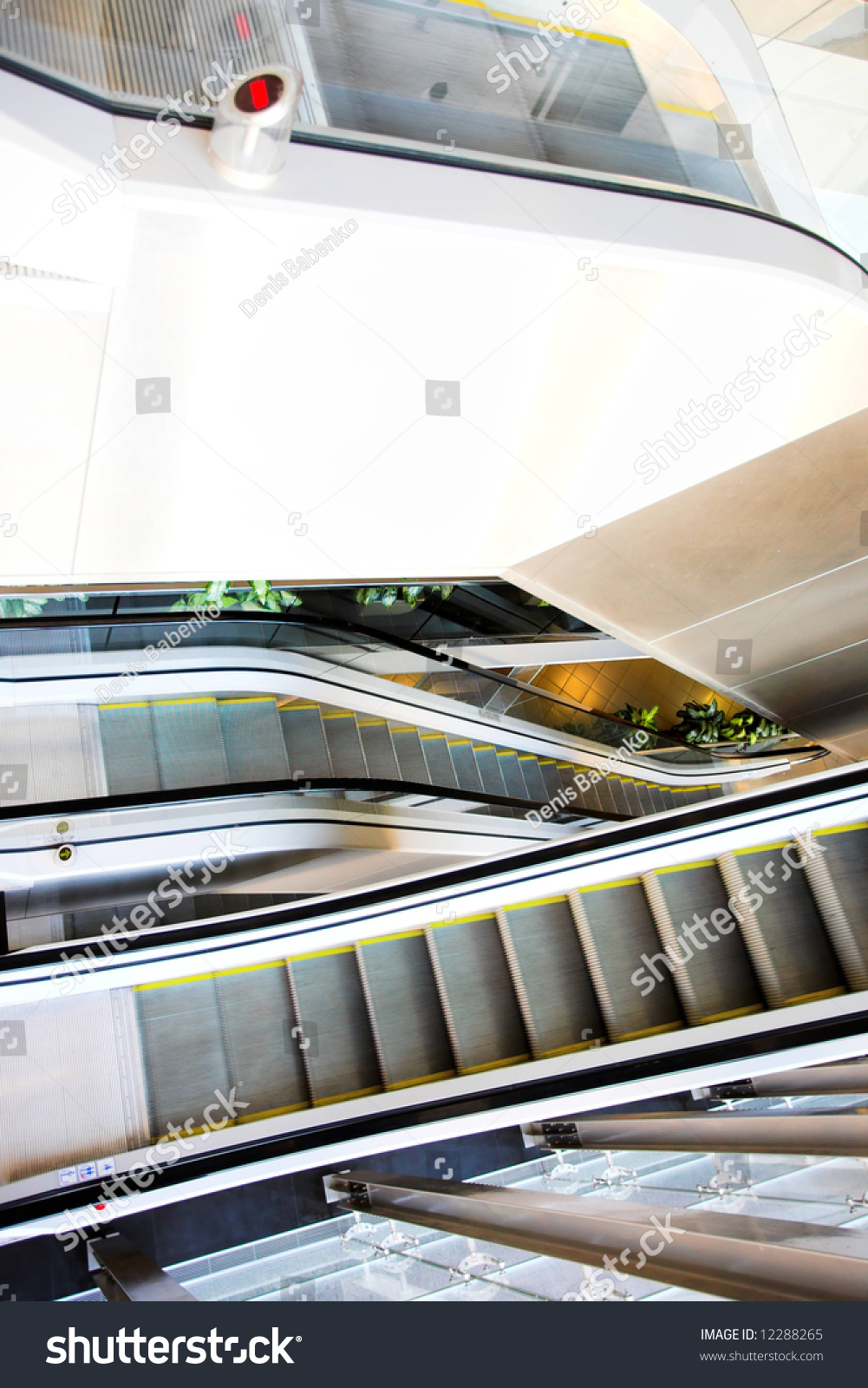 moving escalator in the office hall #12288265