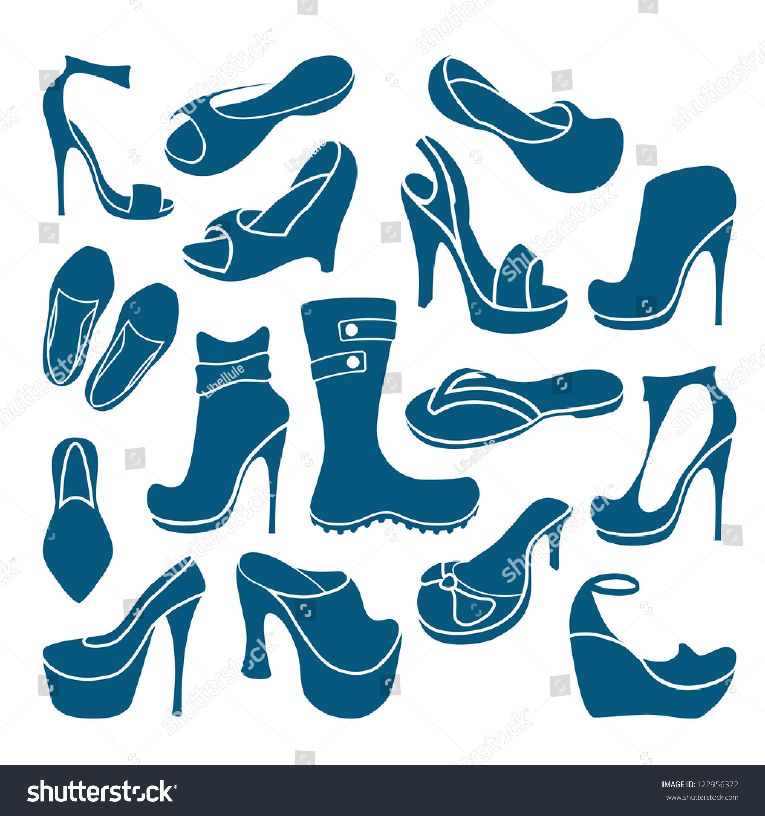 Footwear graphical icons collection #122956372