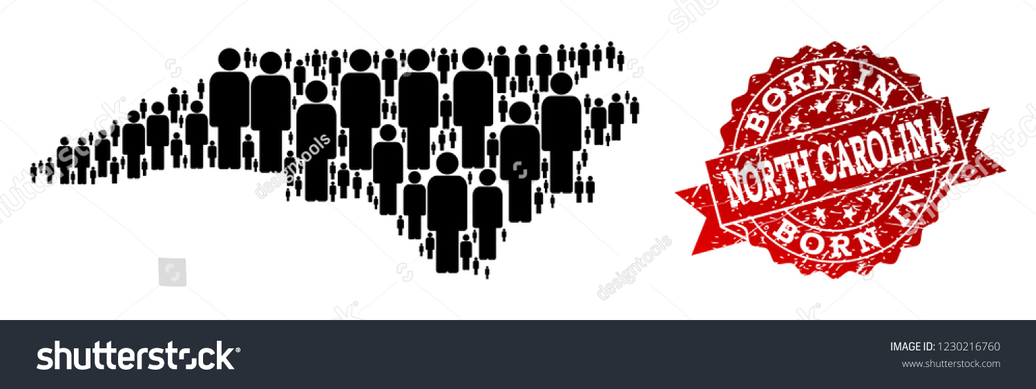 People crowd combination of black population map - Royalty Free Stock