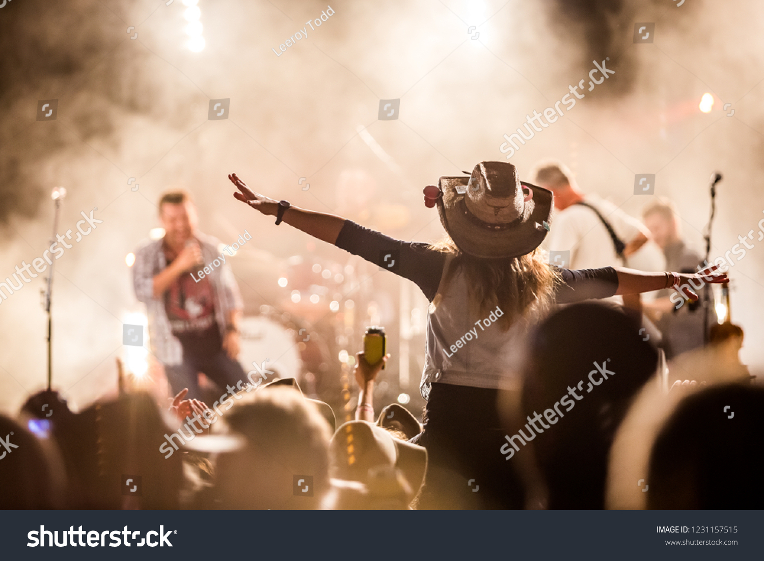 Music festival crowd excitement #1231157515