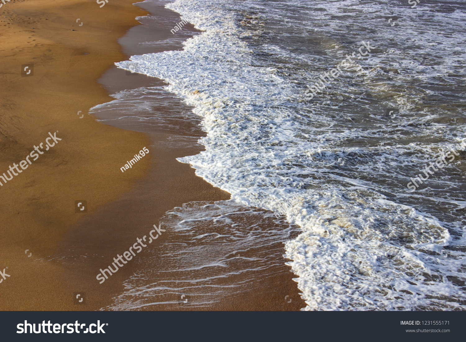 Waves on the Caspian Sea, Wave washes the seashore, beautiful seashore   #1231555171