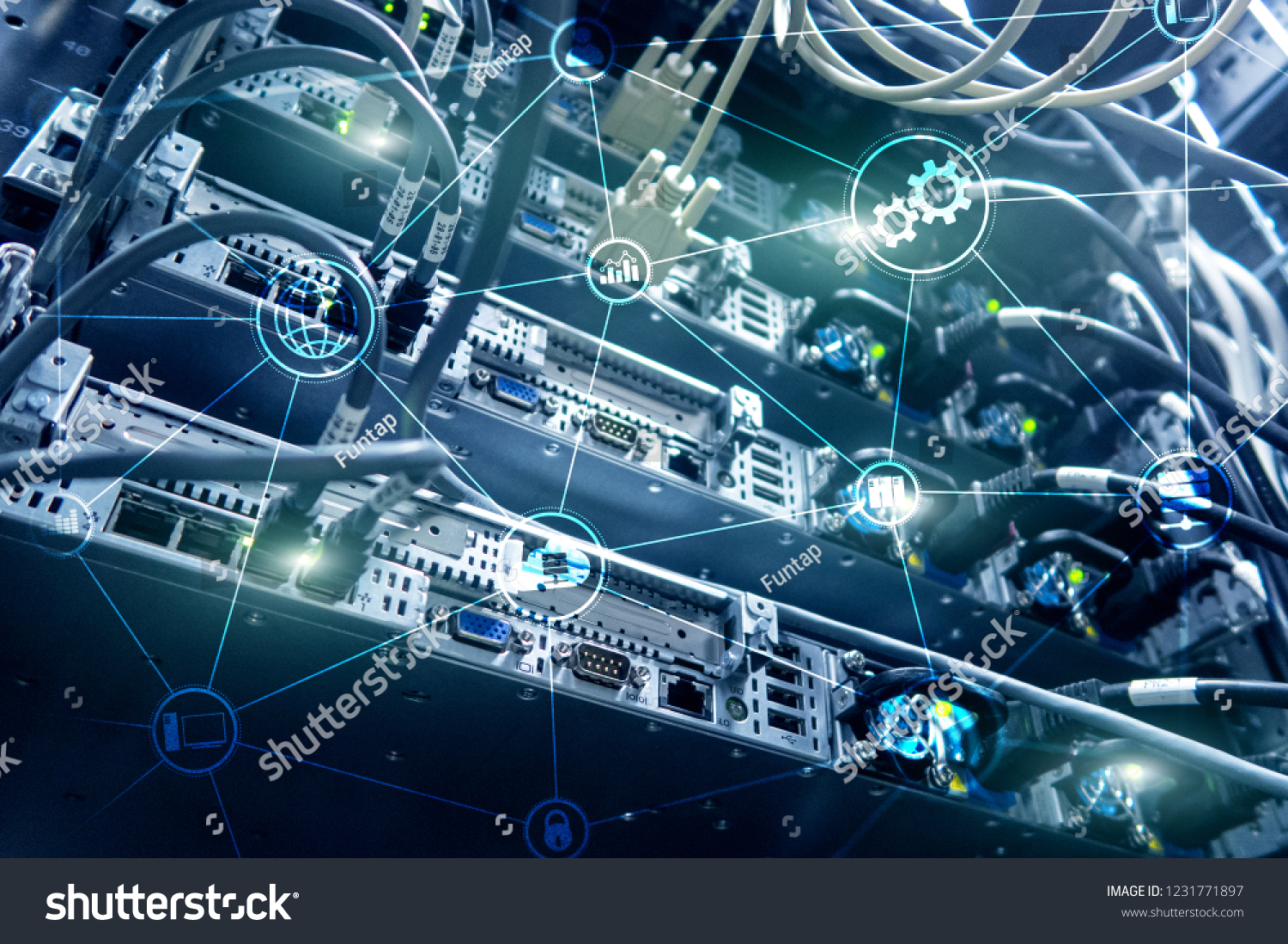 Technology infrastructure cloud computing and communication. Internet concept. #1231771897