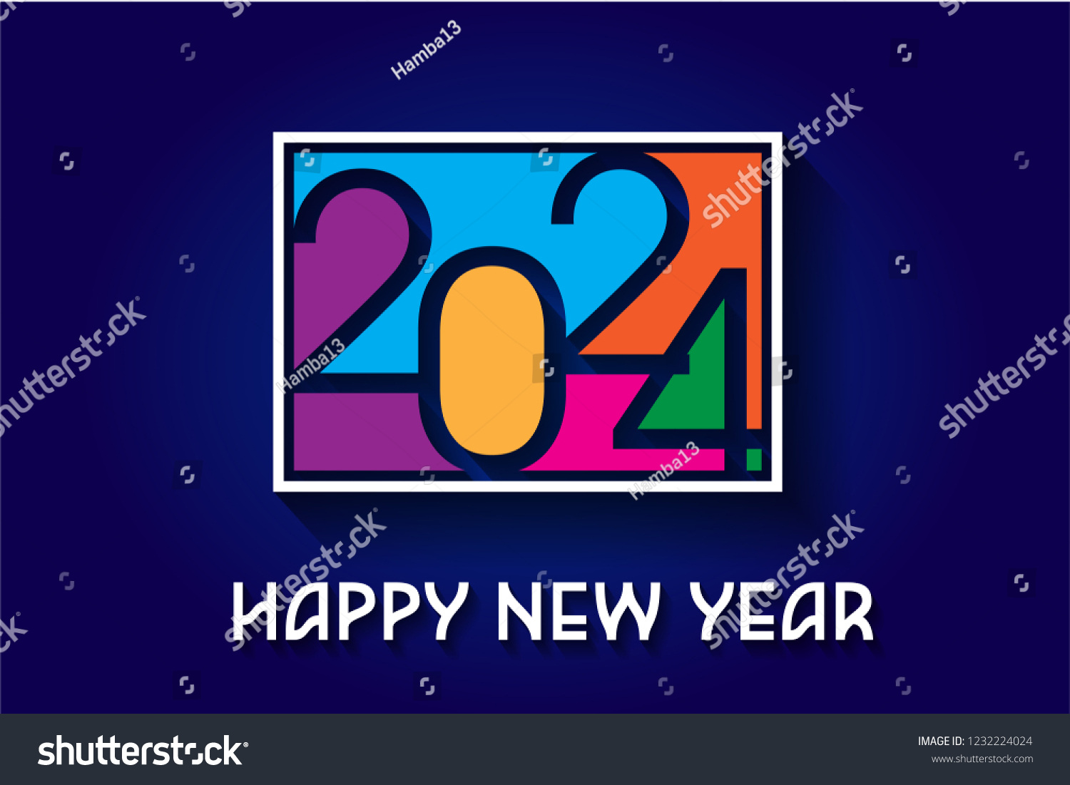 Happy New Year 2024 Design Royalty Free Stock Vector 1232224024