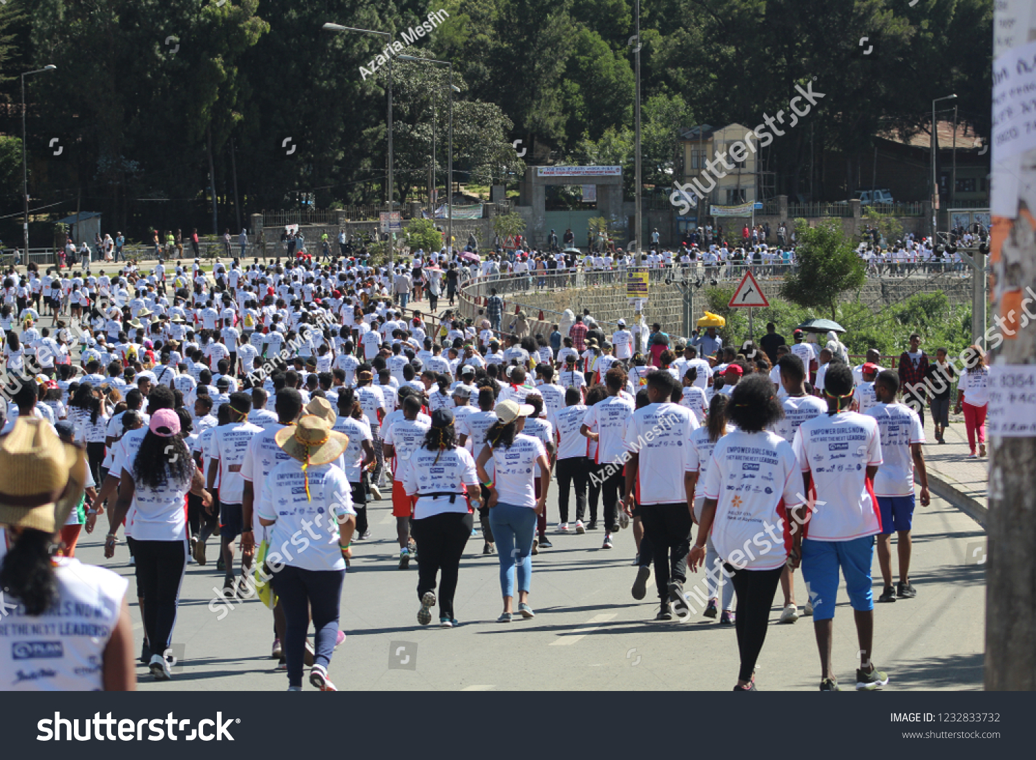 A crowd at the Great Ethiopian Run on November 18, 2018 in Addis Ababa, Ethiopia. #1232833732