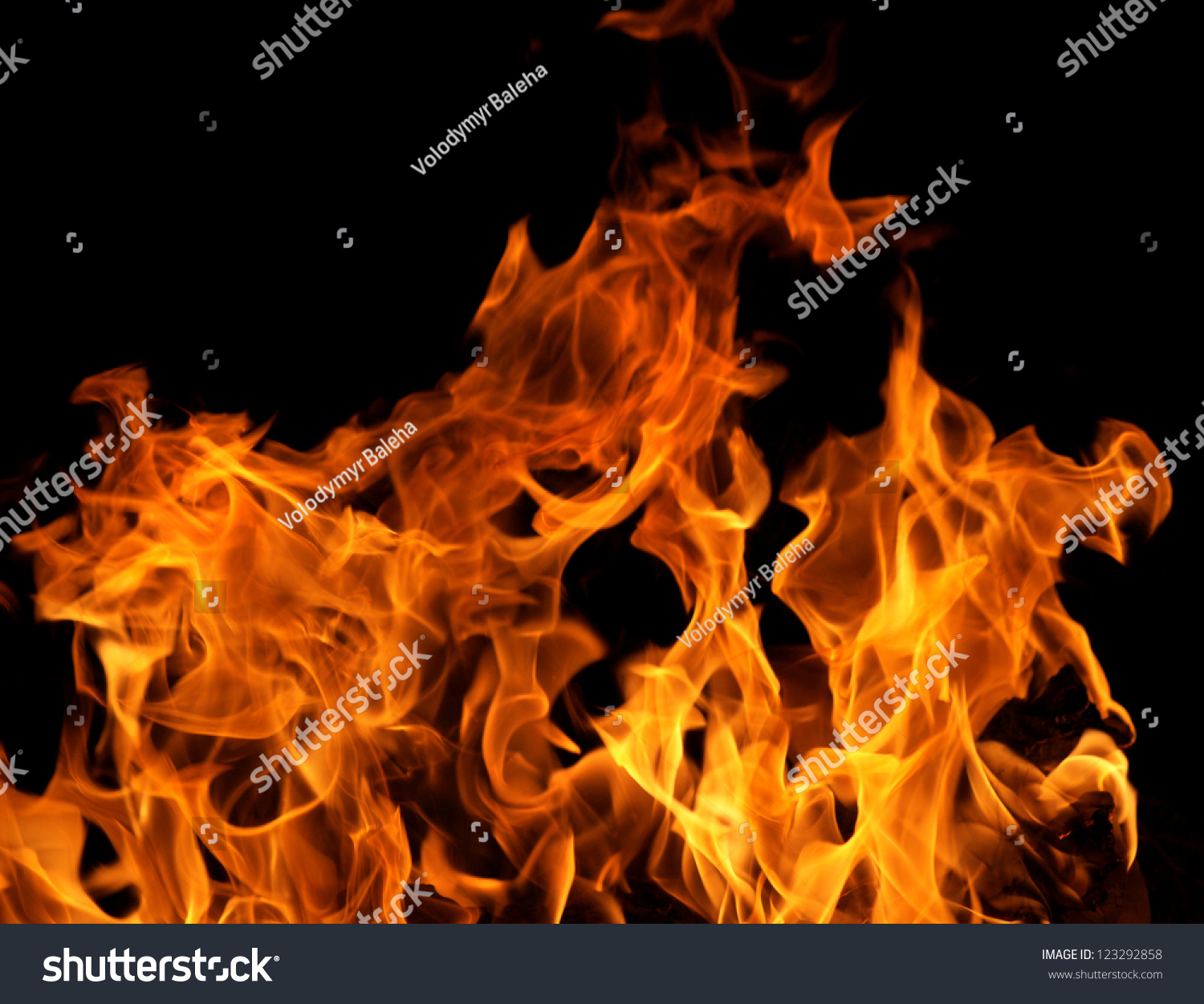 Fire flames isolated on a black background #123292858