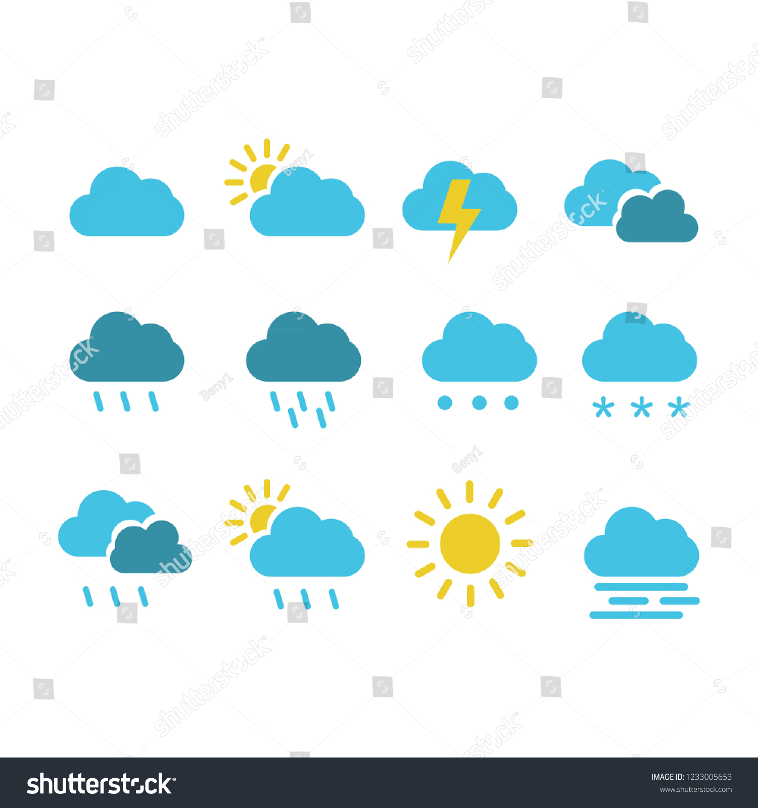 collection weather icon logo #1233005653