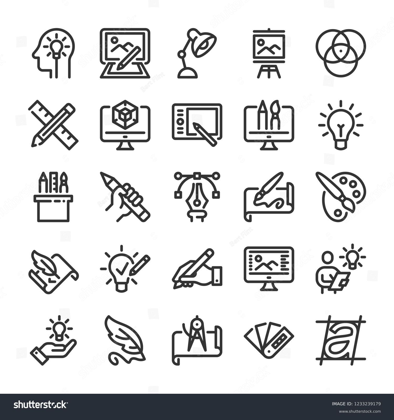 Design and drawing icons set. Line style #1233239179