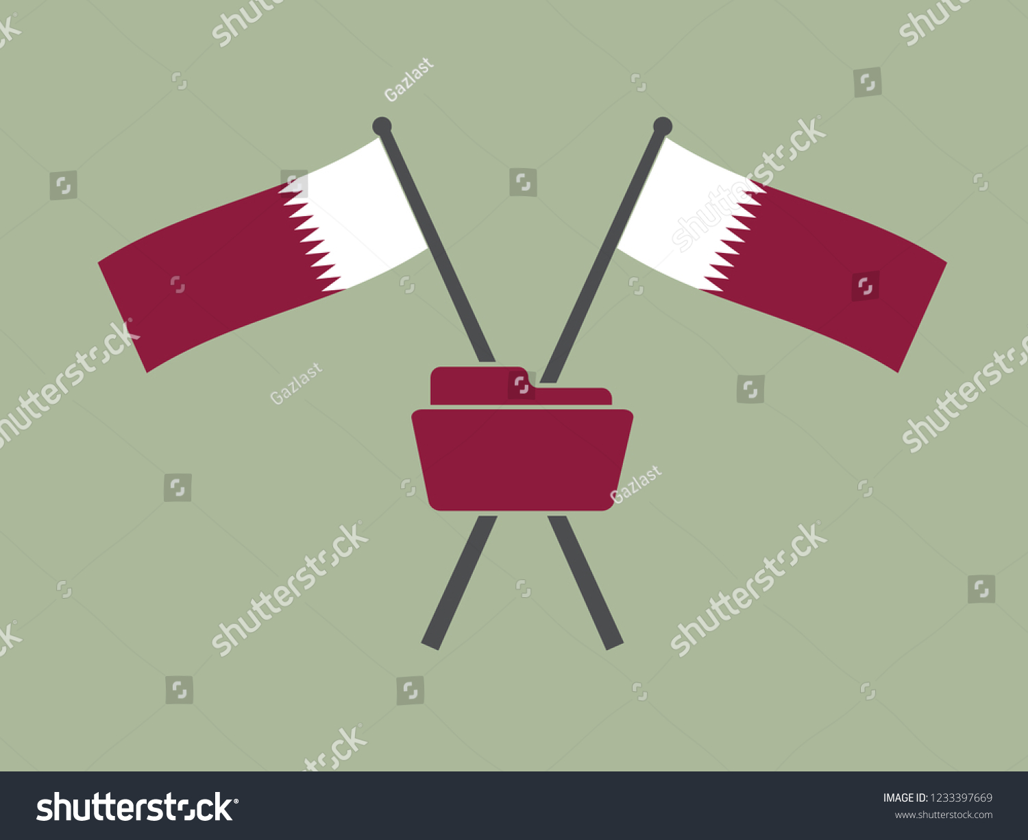 Qatar Emblem Folder Files Royalty Free Stock Vector 1233397669