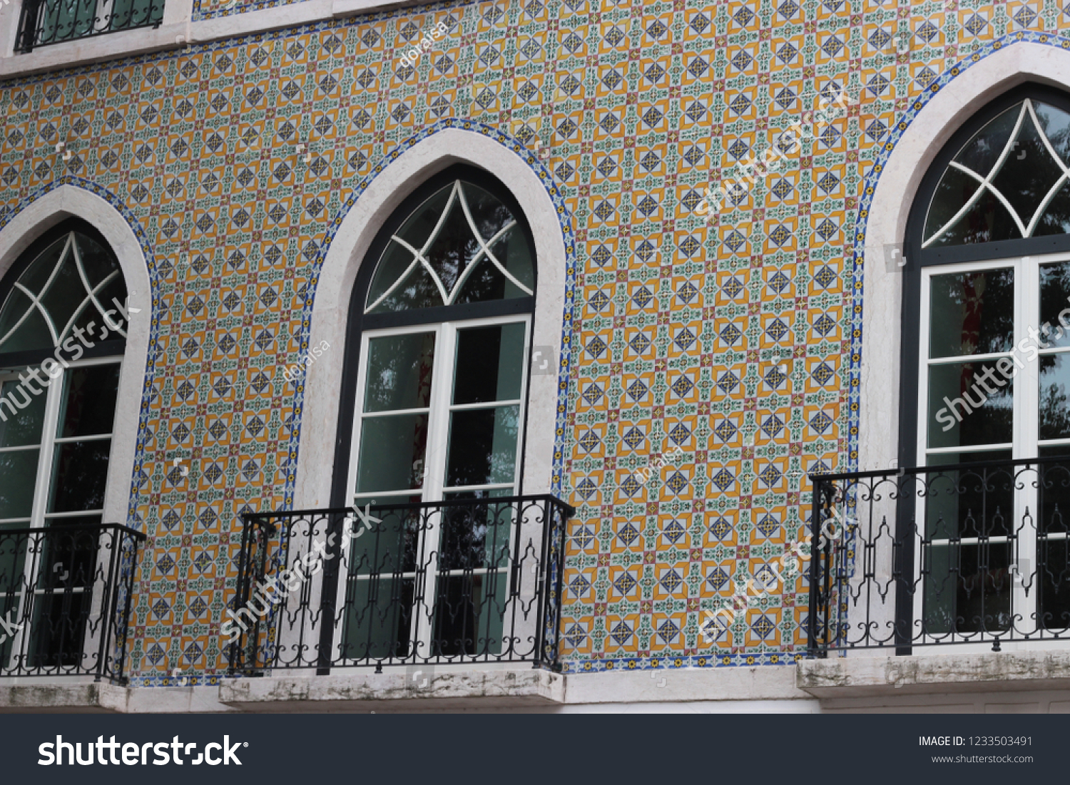 typical portuguese house with portuguese tiles #1233503491