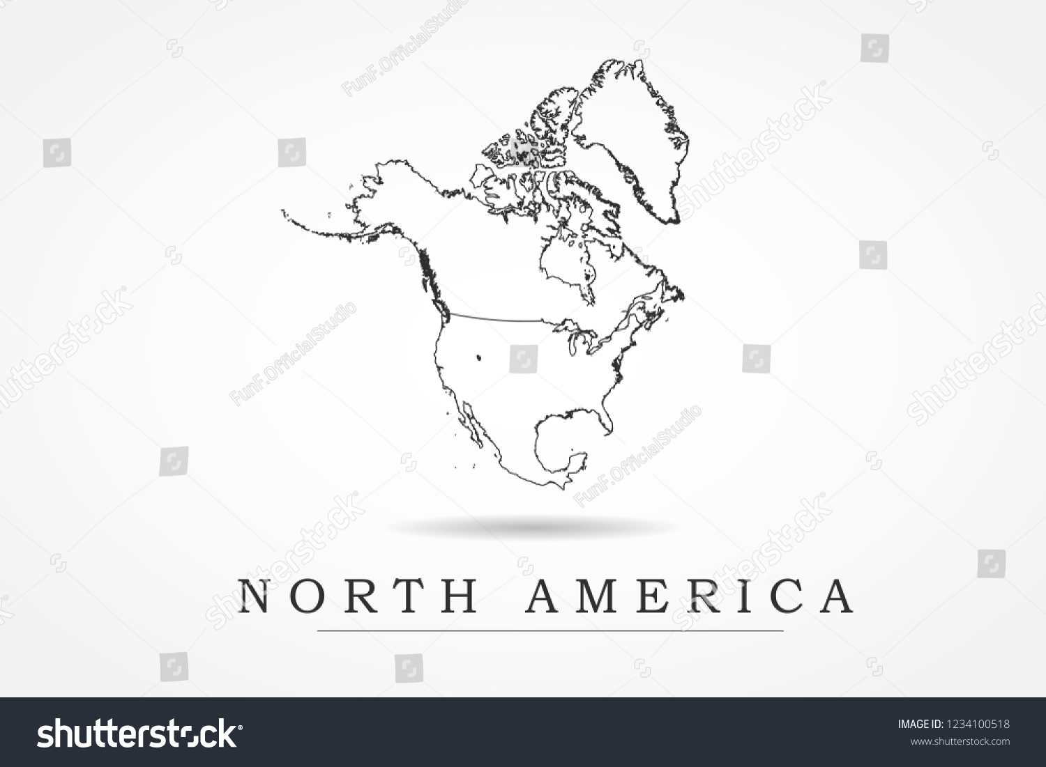 North America Continental Map- World Map - Royalty Free Stock Vector ...