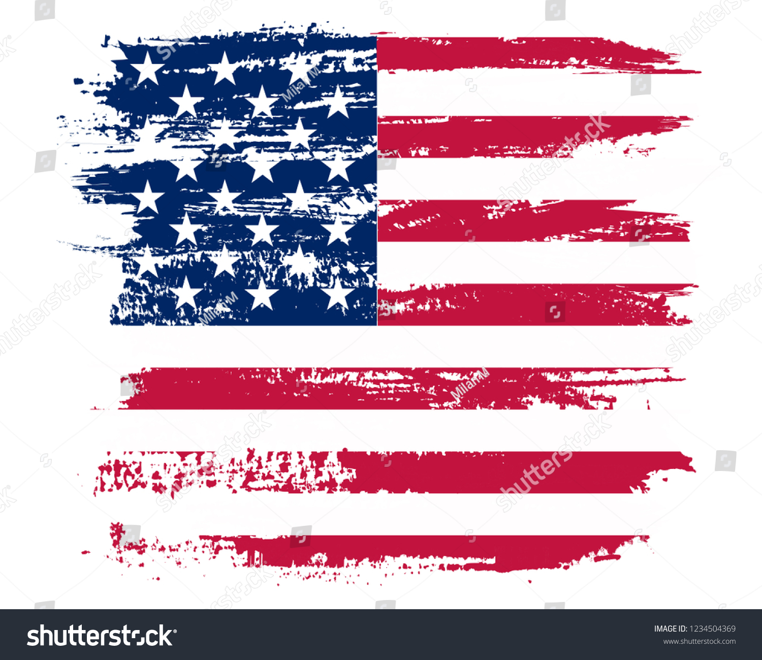 American flag background.Vector grunge flag of United States. #1234504369