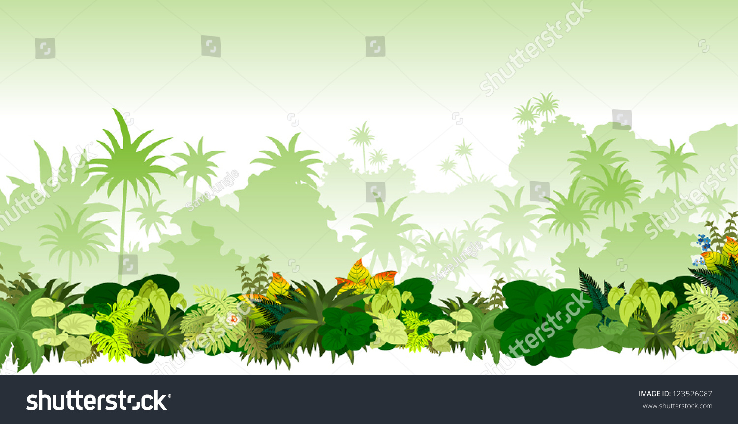 Vector Tropical Rainforest Jungle #123526087