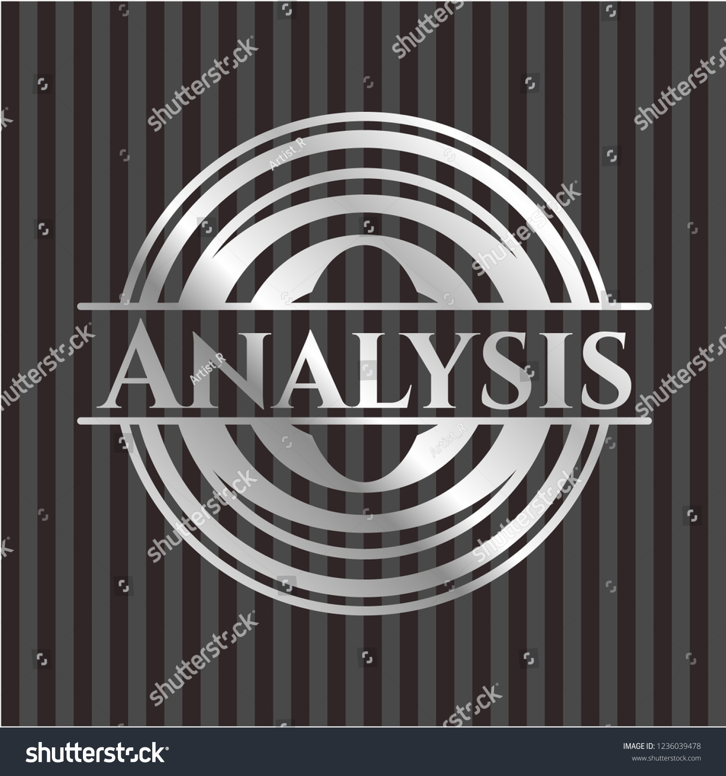 Analysis Silvery Emblem Or Badge Royalty Free Stock Vector 1236039478